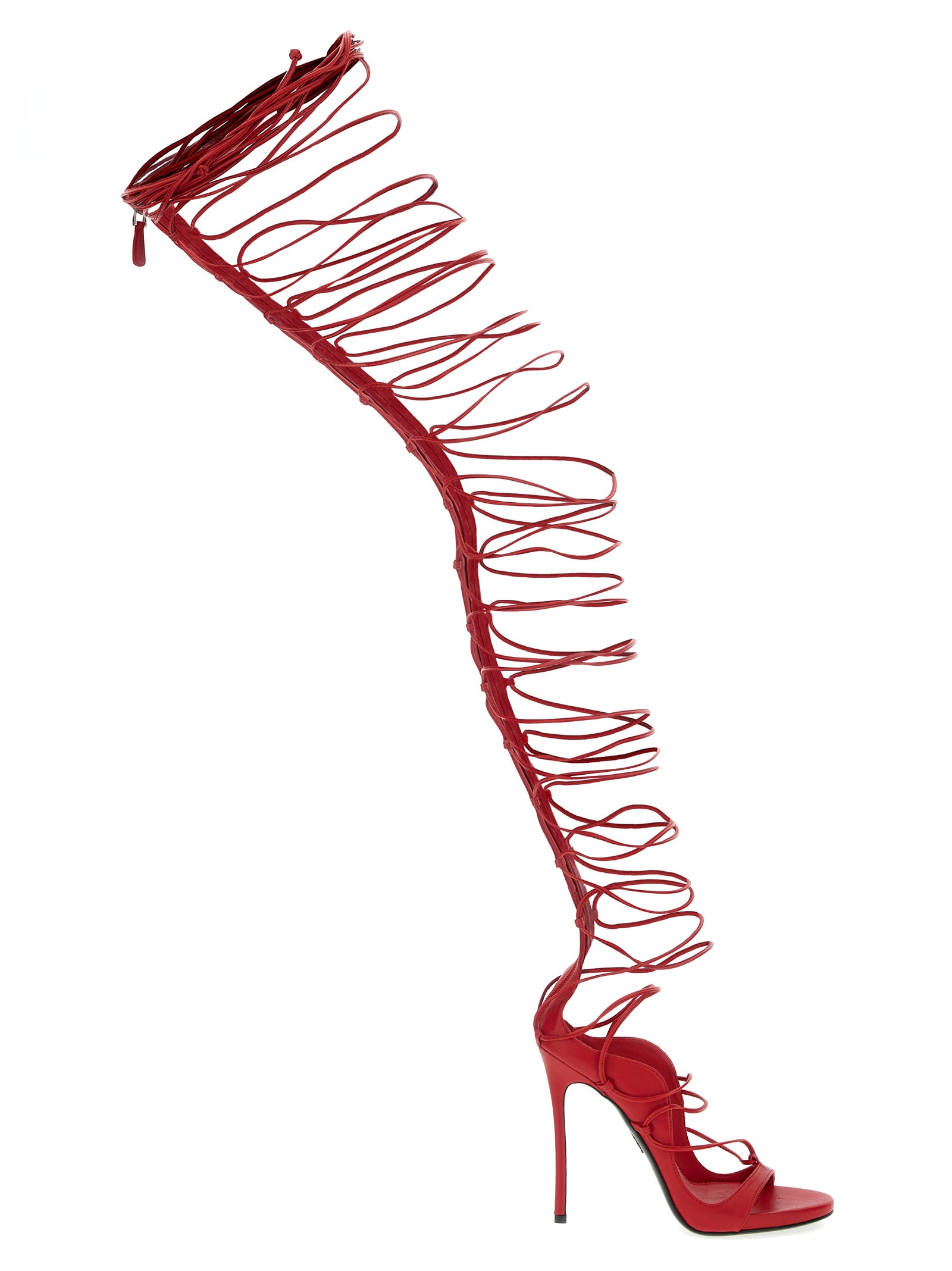 Dsquared2 Vaquera Capsule Stiletto Sandals In Burgundy
