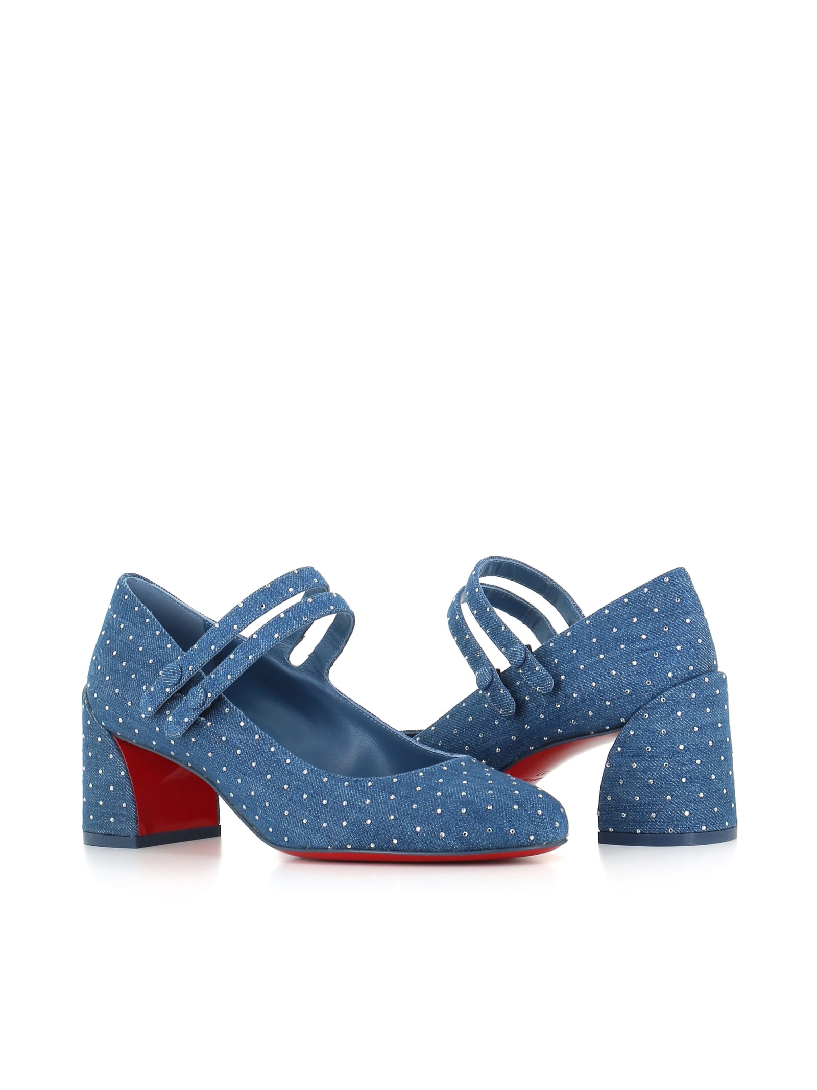 CHRISTIAN LOUBOUTIN DÉCOLLETÈ MISS JANE PLUM STRASS 55 