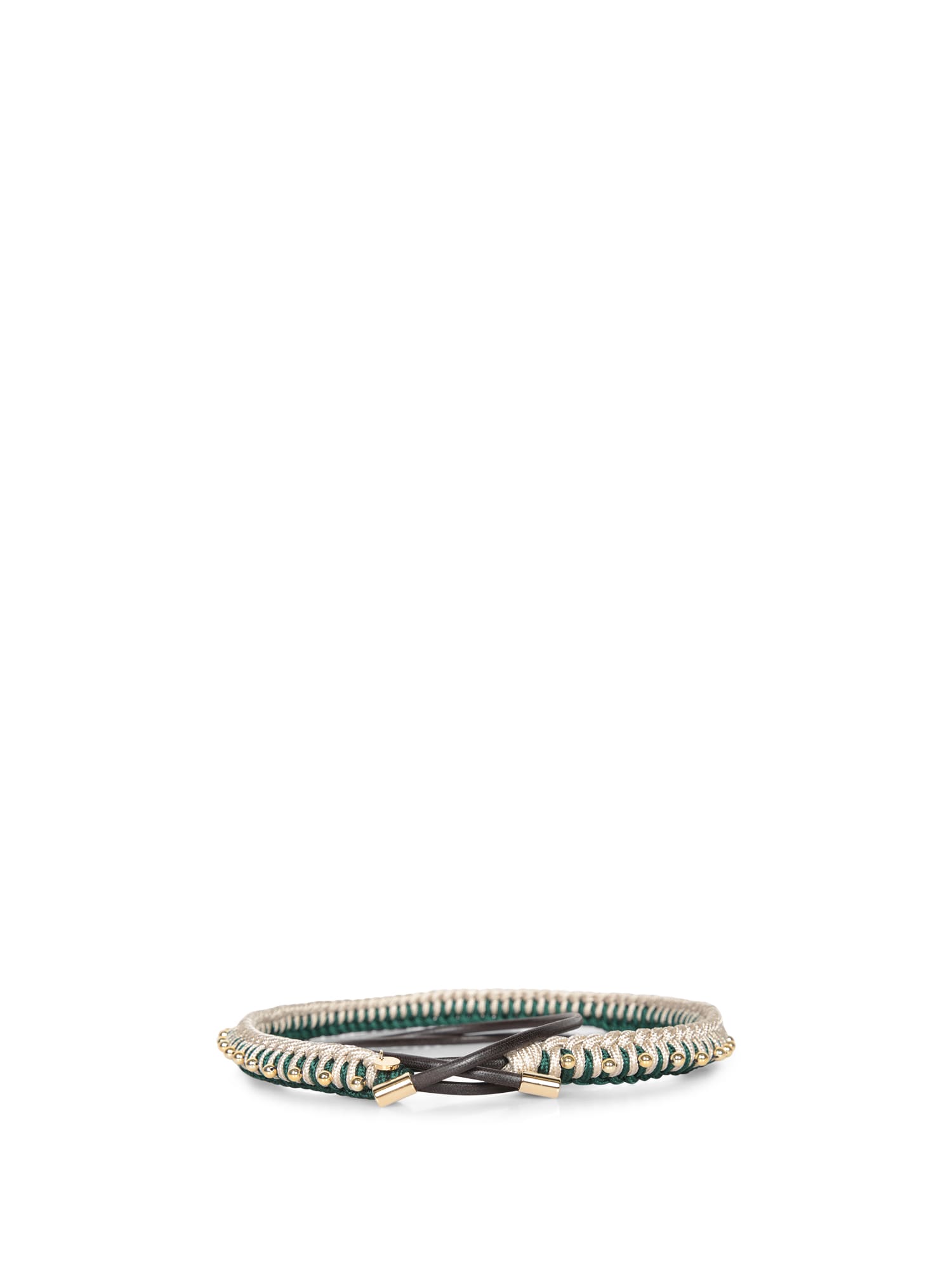 Beige/green Woven Crochet Belt