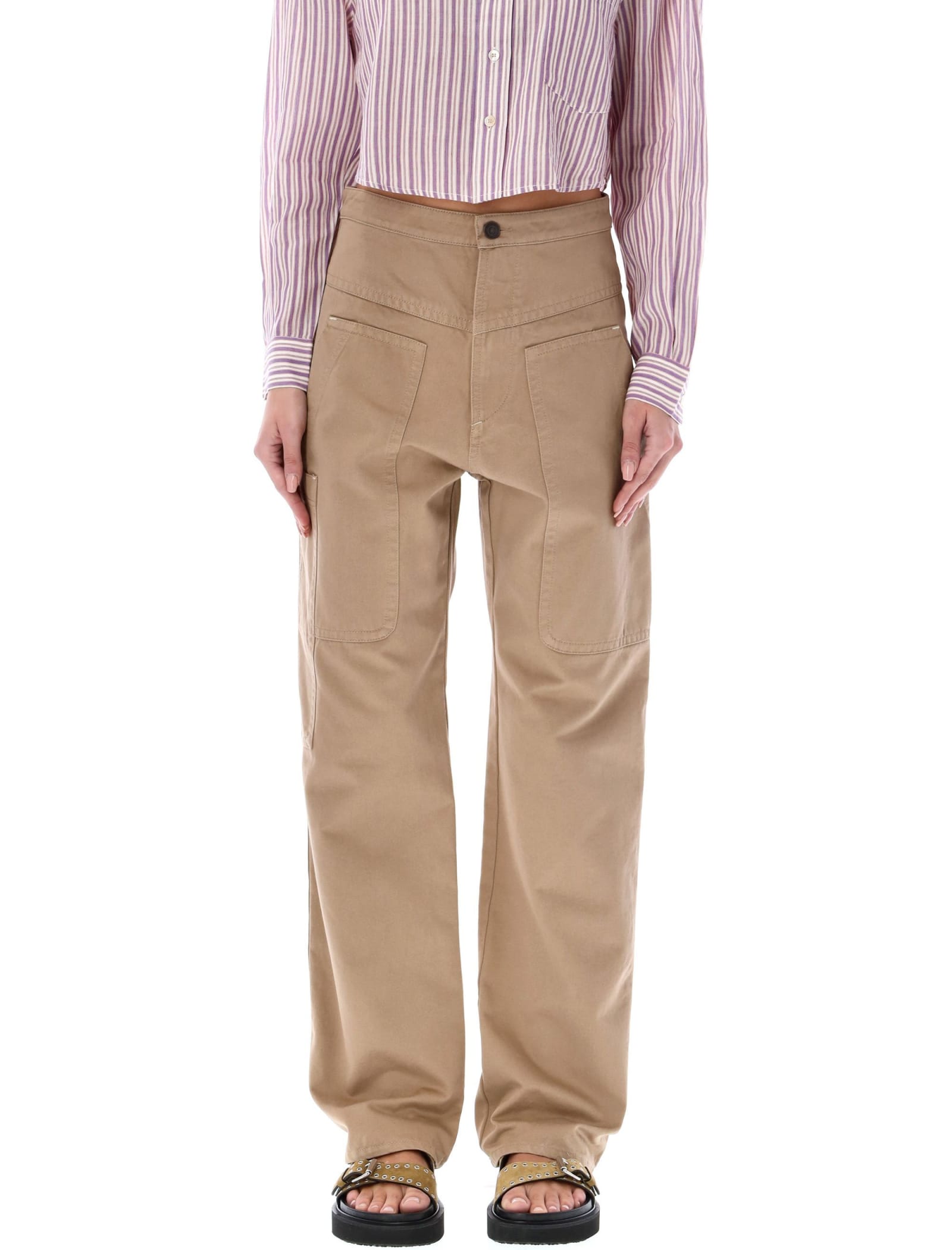 Shop Marant Etoile Philna Cargo Pant In Sahara Beige