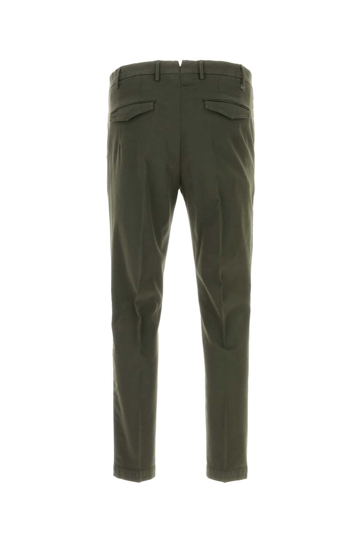 PT TORINO OLIVE GREEN STRETCH COTTON BLEND PANT