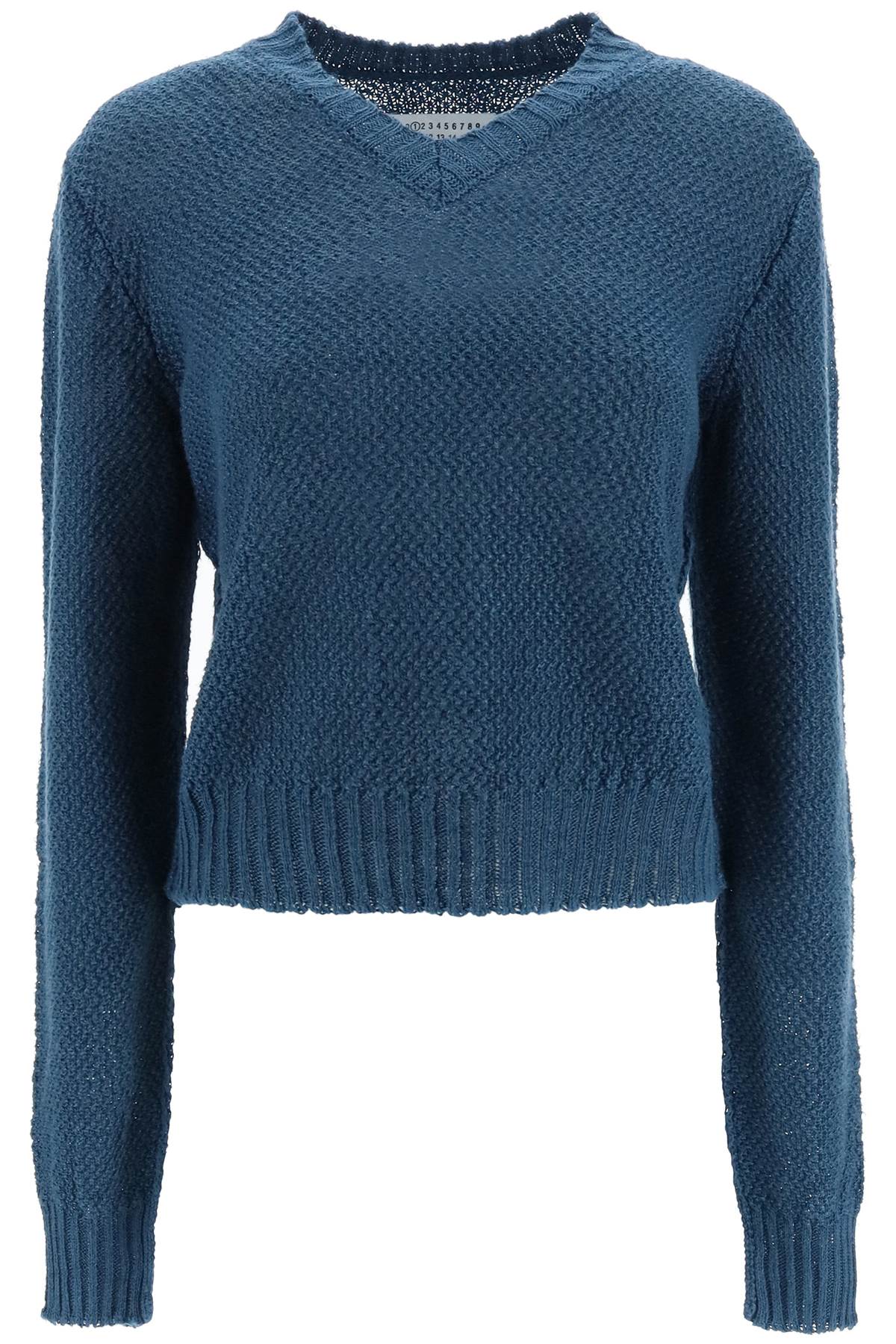 Maison Margiela Boucle Sweater True Hemp In Blue (blue)