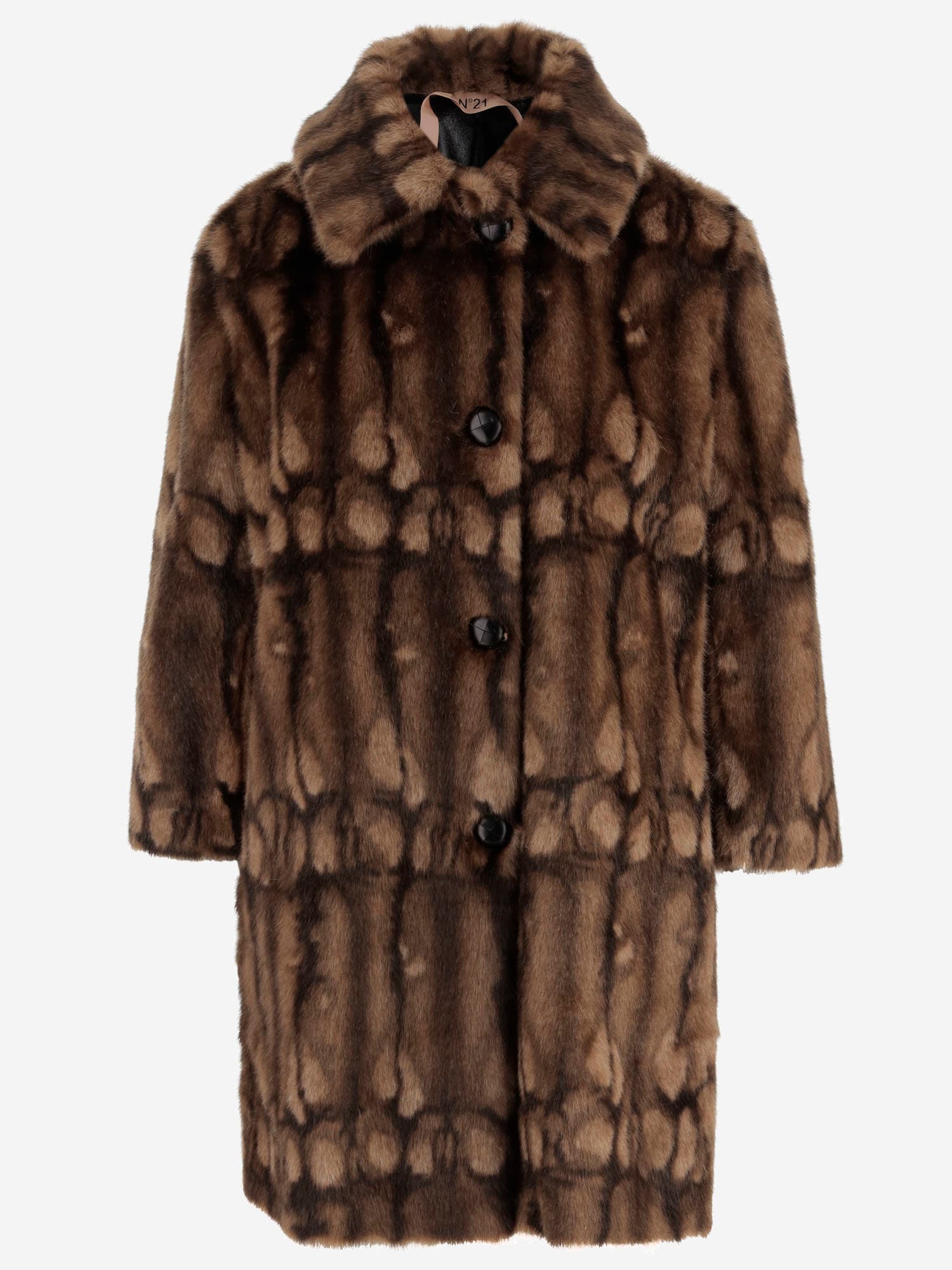 Shop N°21 Faux Fur Coat In Brown