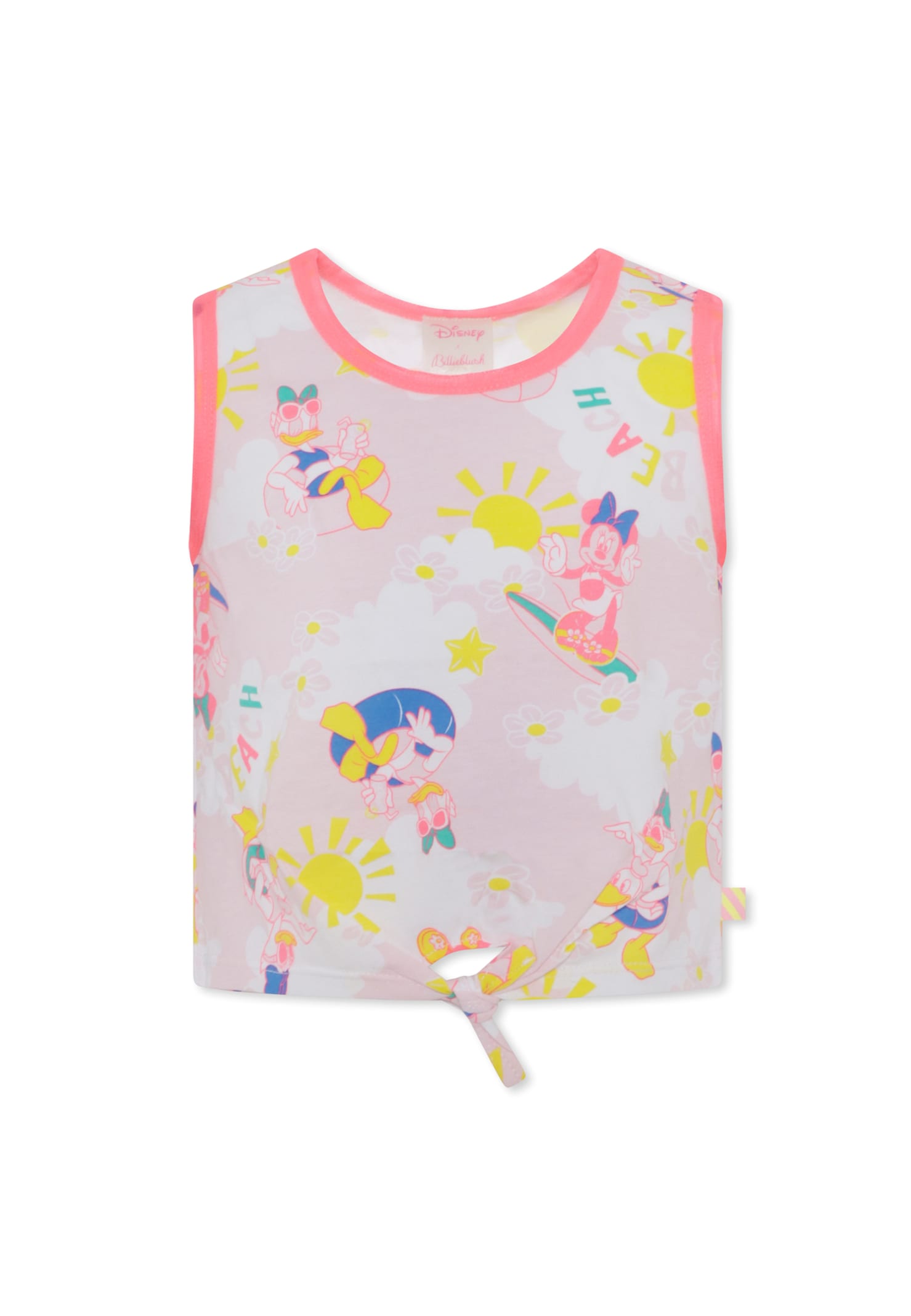 Billieblush Pink Tank Top For Girl With Disney Print In Pink