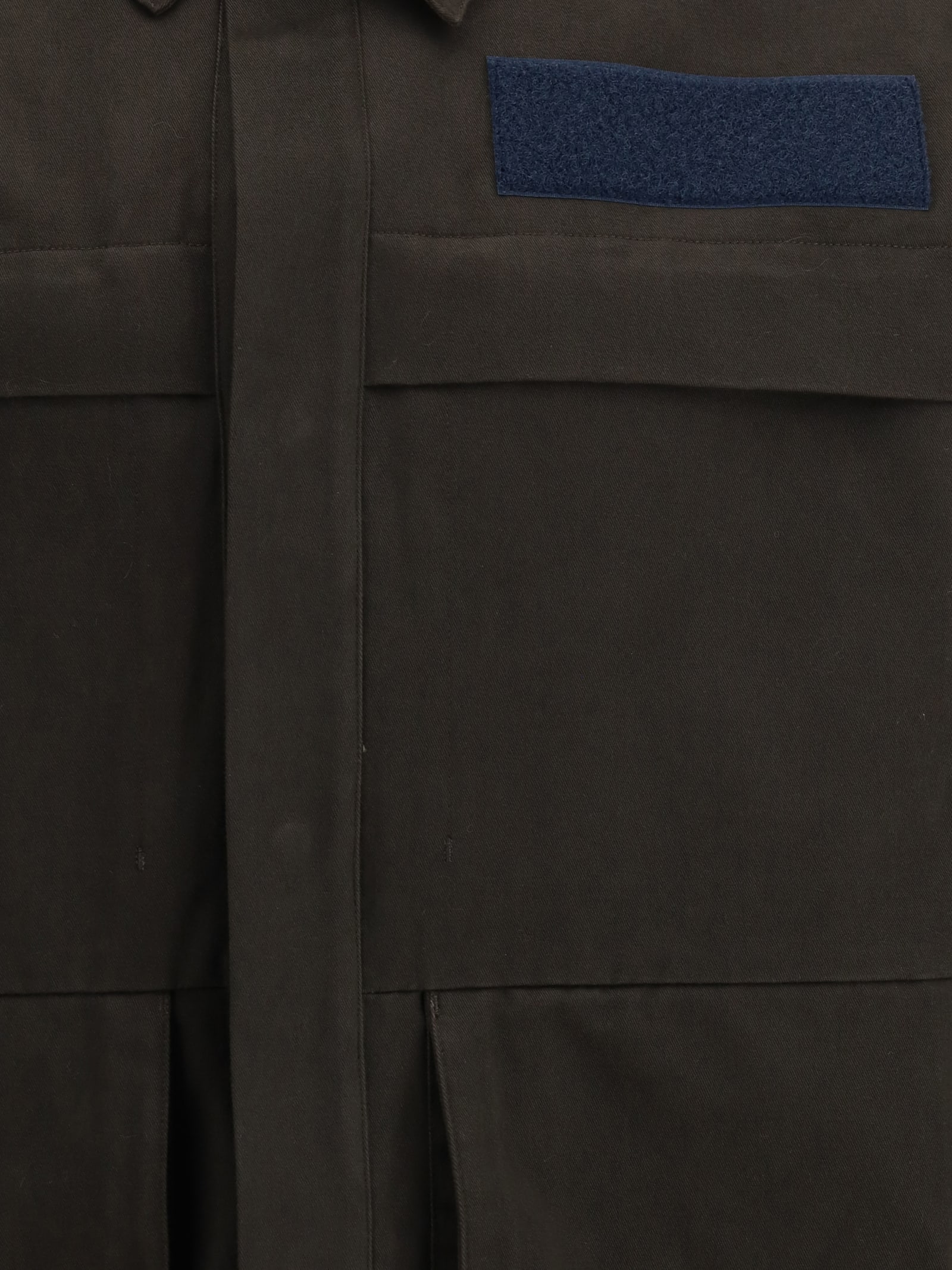 Gr10k Alpha Patch-pocket Cotton Shirt Jacket In Brown
