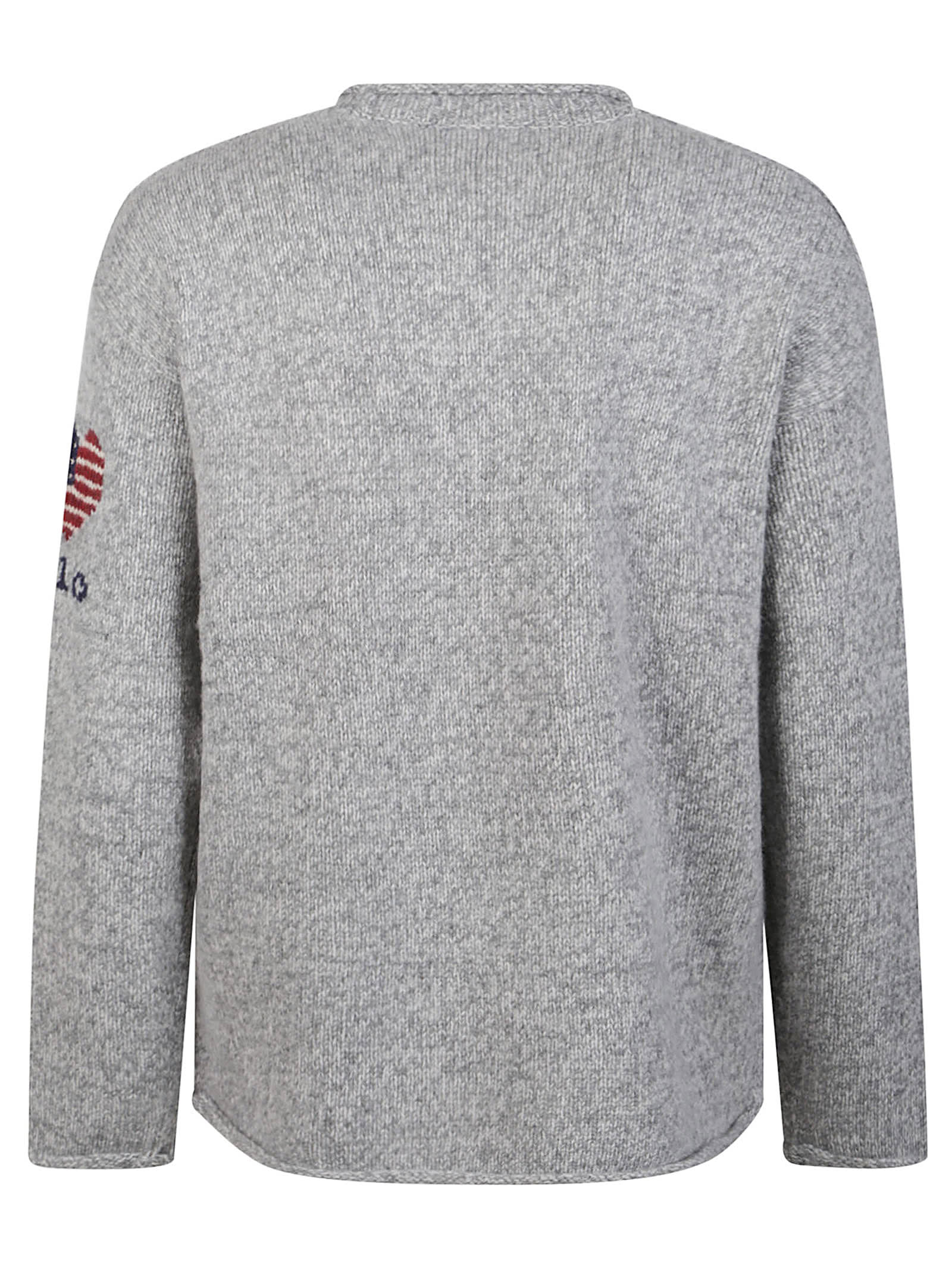 Shop Ralph Lauren Flag Sweater In Grey/red