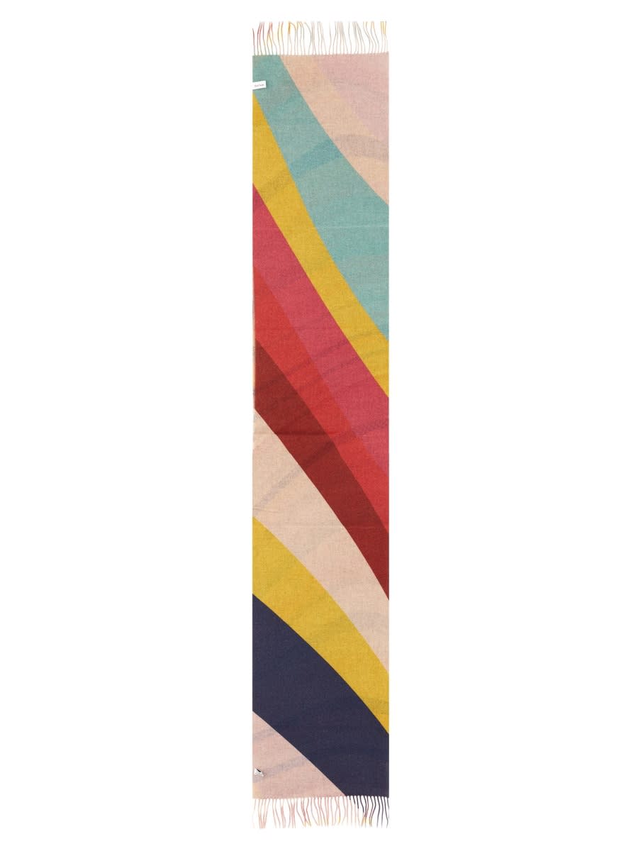 Shop Paul Smith Wool And Cashmere Scarf In Multicolour