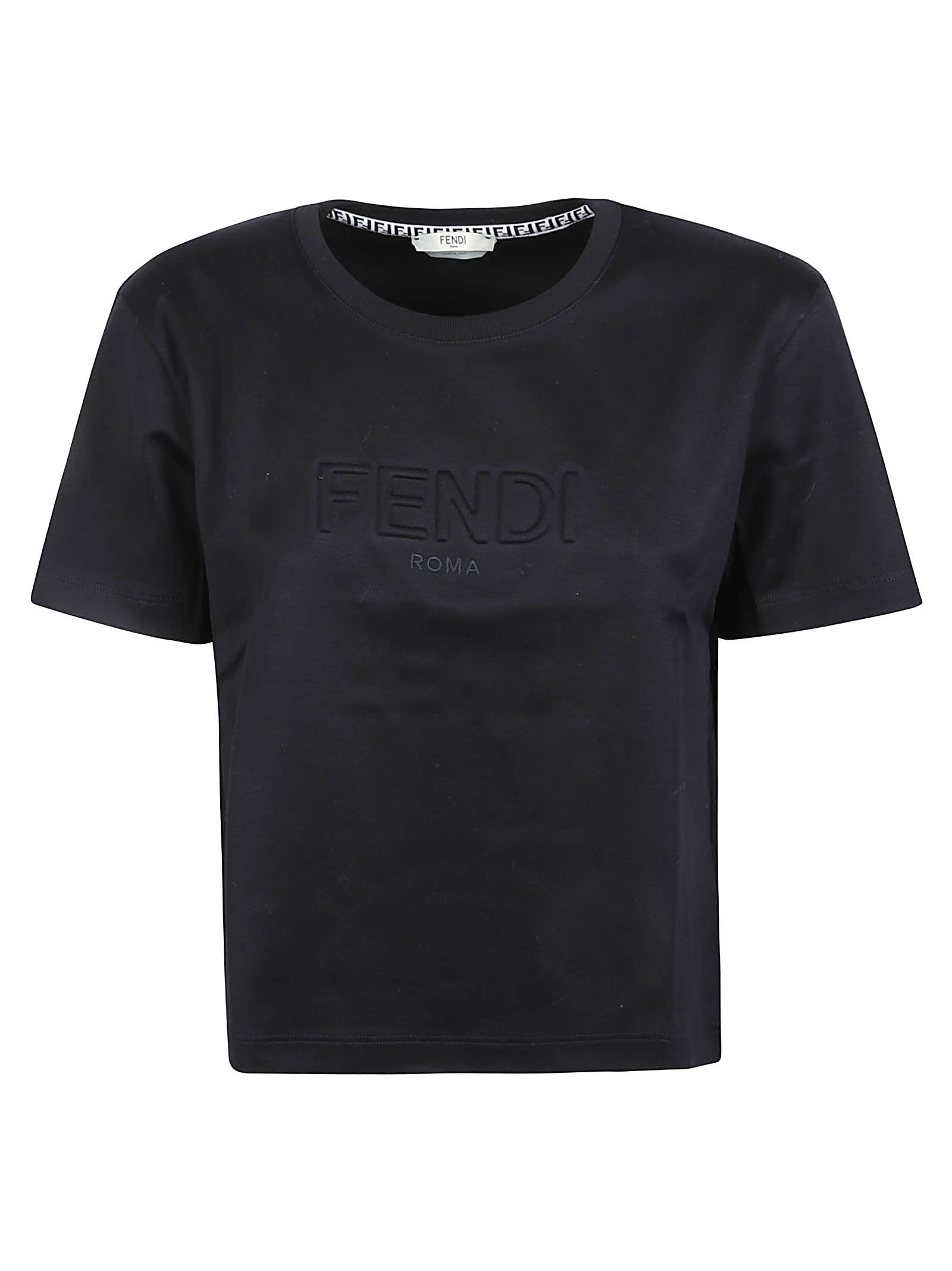 Fendi Embossed Logo Cropped T-shirt