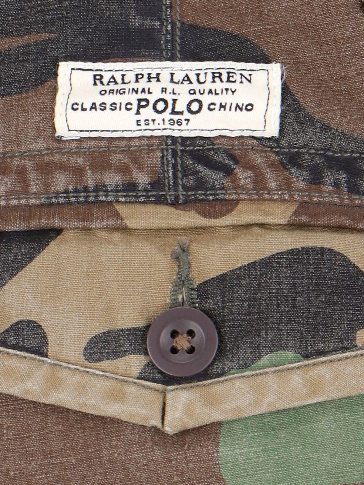 Shop Polo Ralph Lauren Camouflage Printed Knee-length Cargo Shorts In Brown