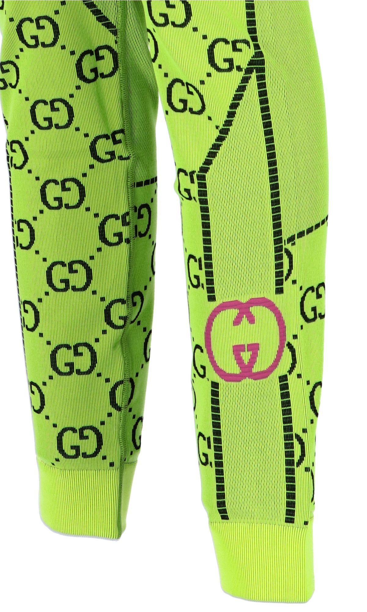 Shop Gucci Jacquard Gg Leggings In Giallo