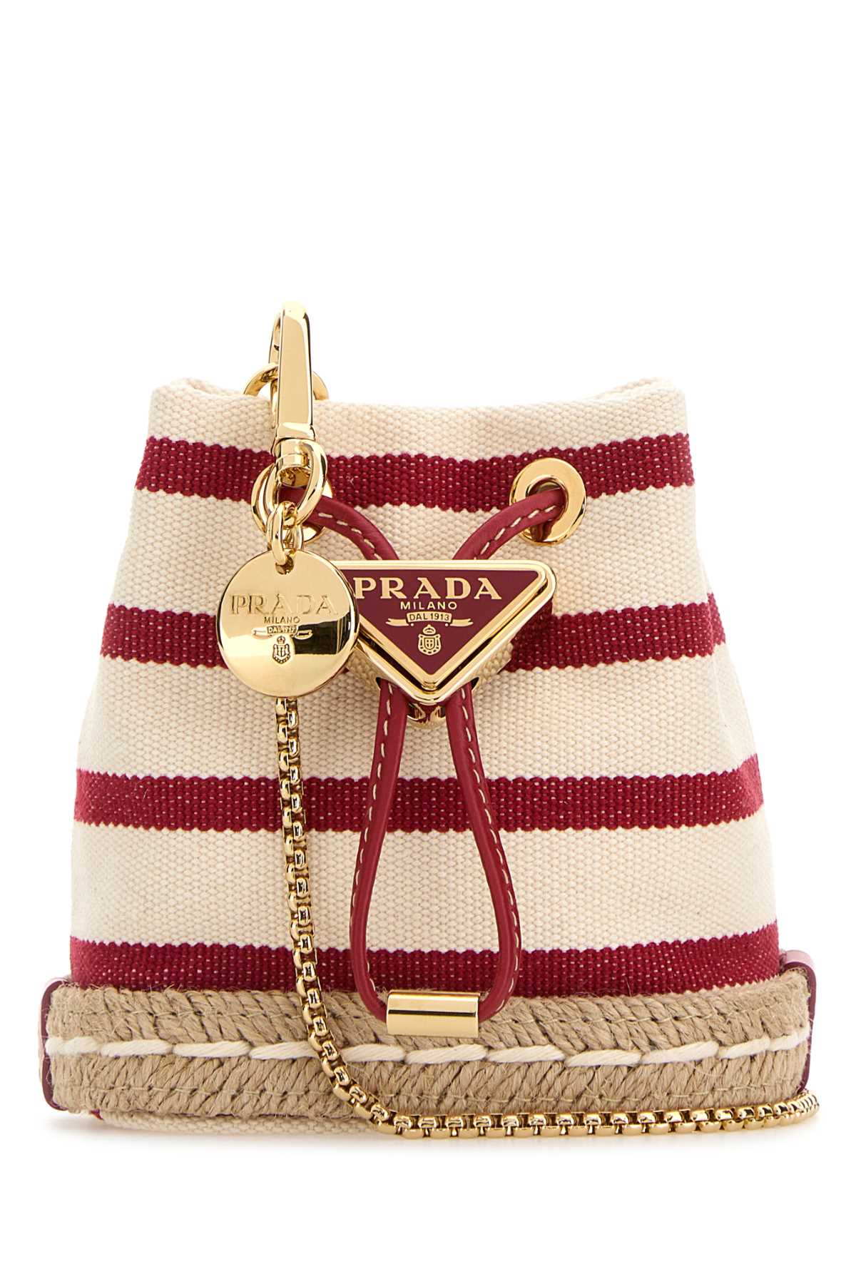 Prada Embroidered Canvas Bucket Bag
