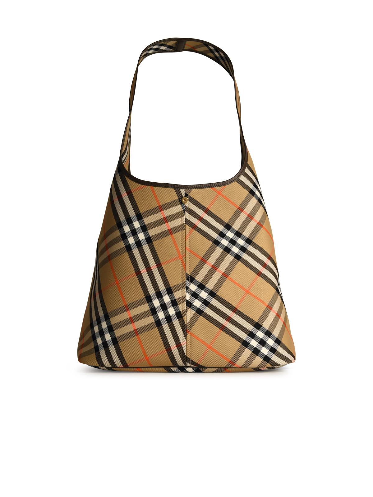 Shop Burberry House-check Large Shoulder Bag In Sand