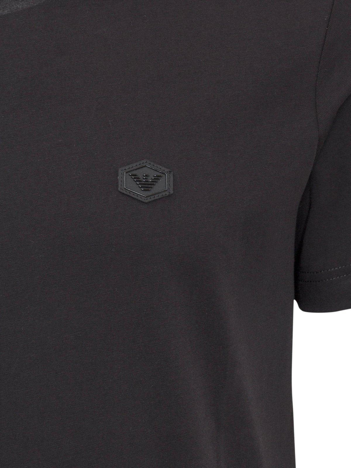 Emporio Armani Logo-patch Short-sleeved T-shirt In Black