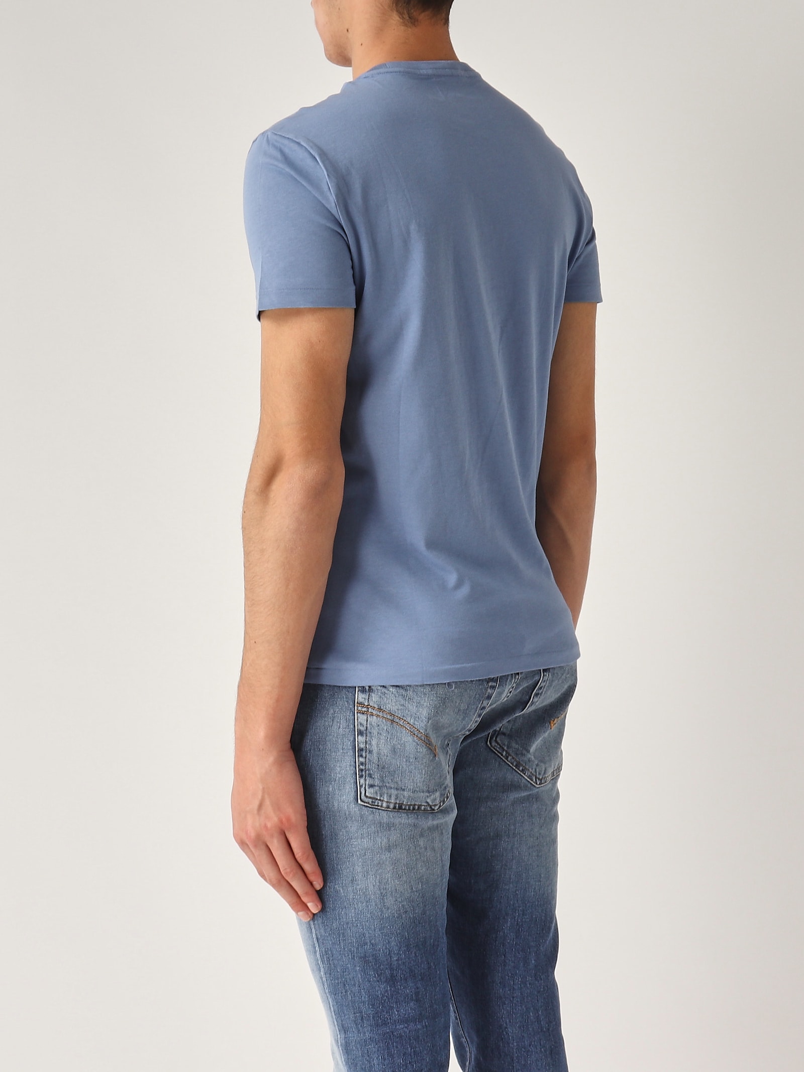 Polo Ralph Lauren T-shirt In Jersey Custom Slim-fit T-shirt In Blu Campus