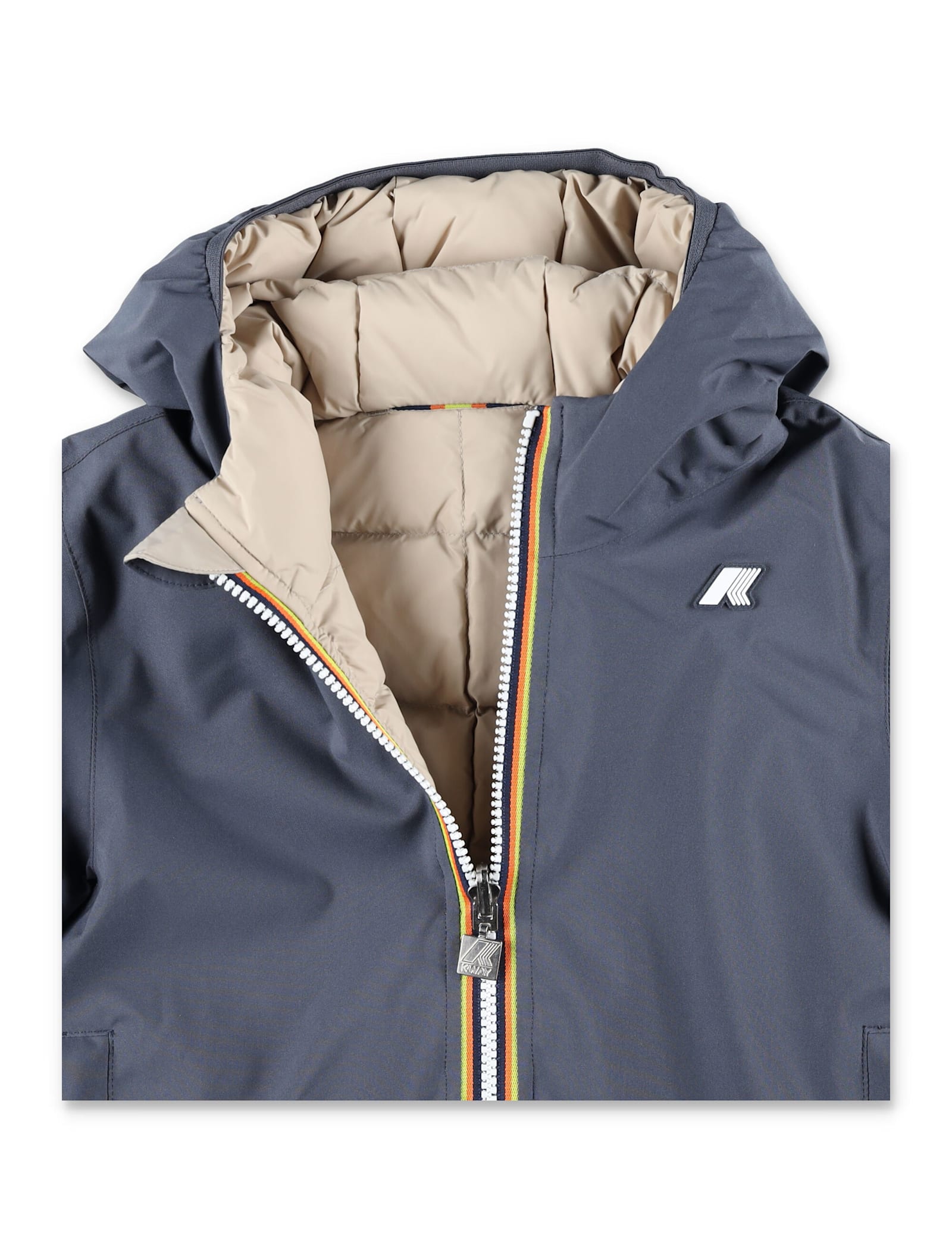 K-way Reversible Hooded Down Jacket For Kid In Multi