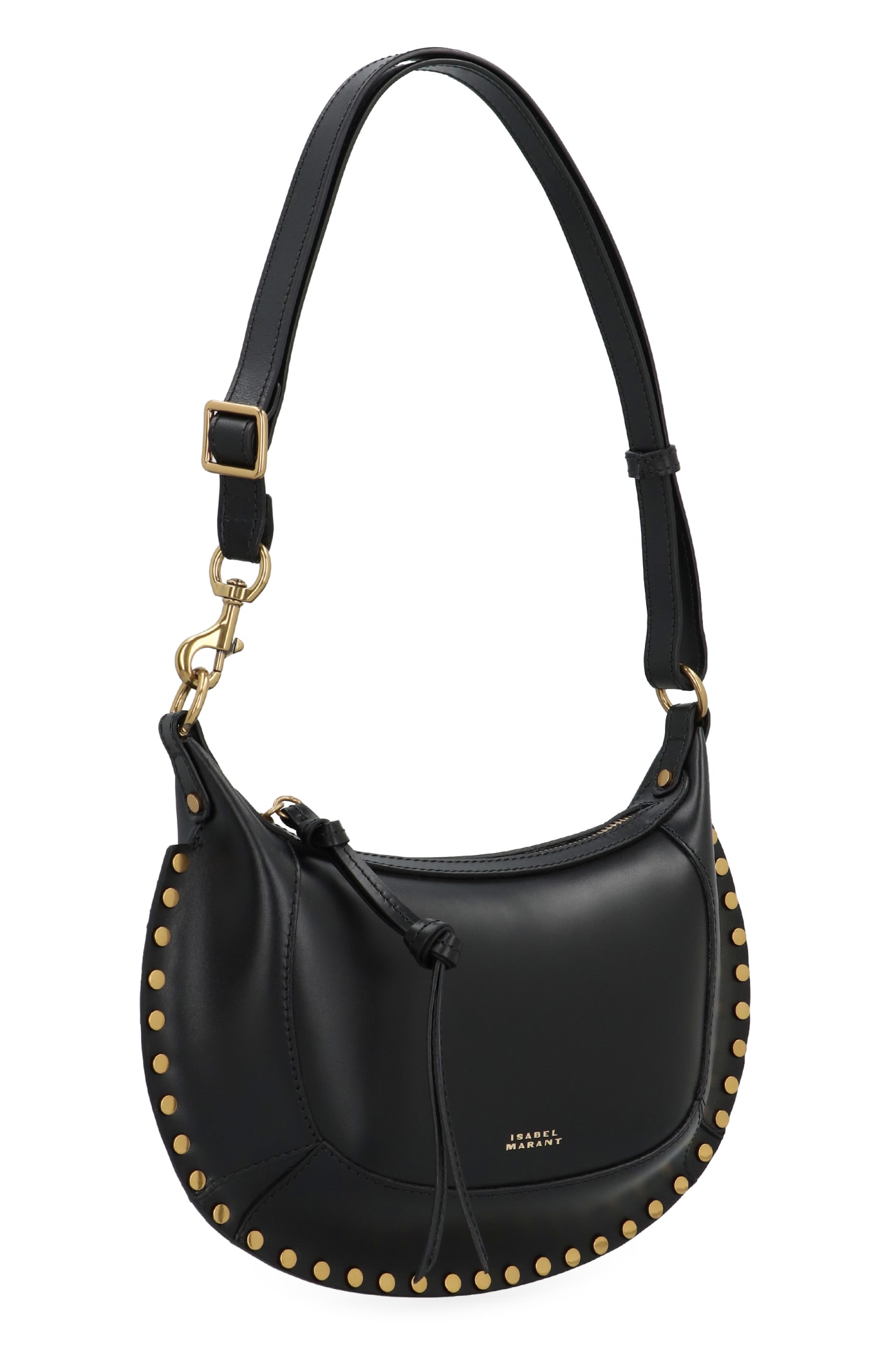 Isabel Marant Oskan Moon Leather Shoulder Bag In Black