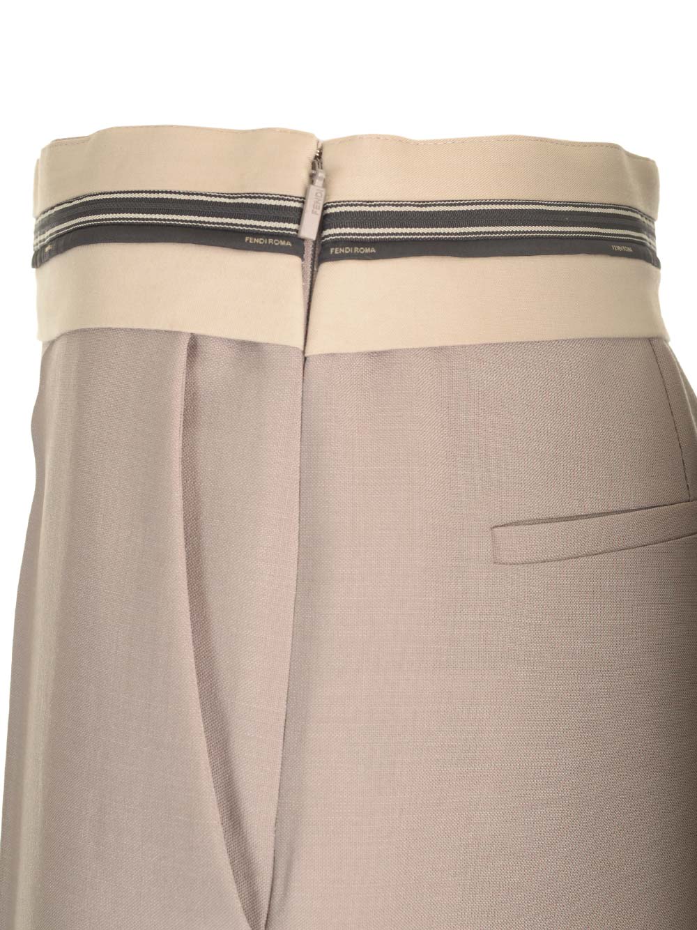 Shop Fendi Palazzo Trousers In Grey