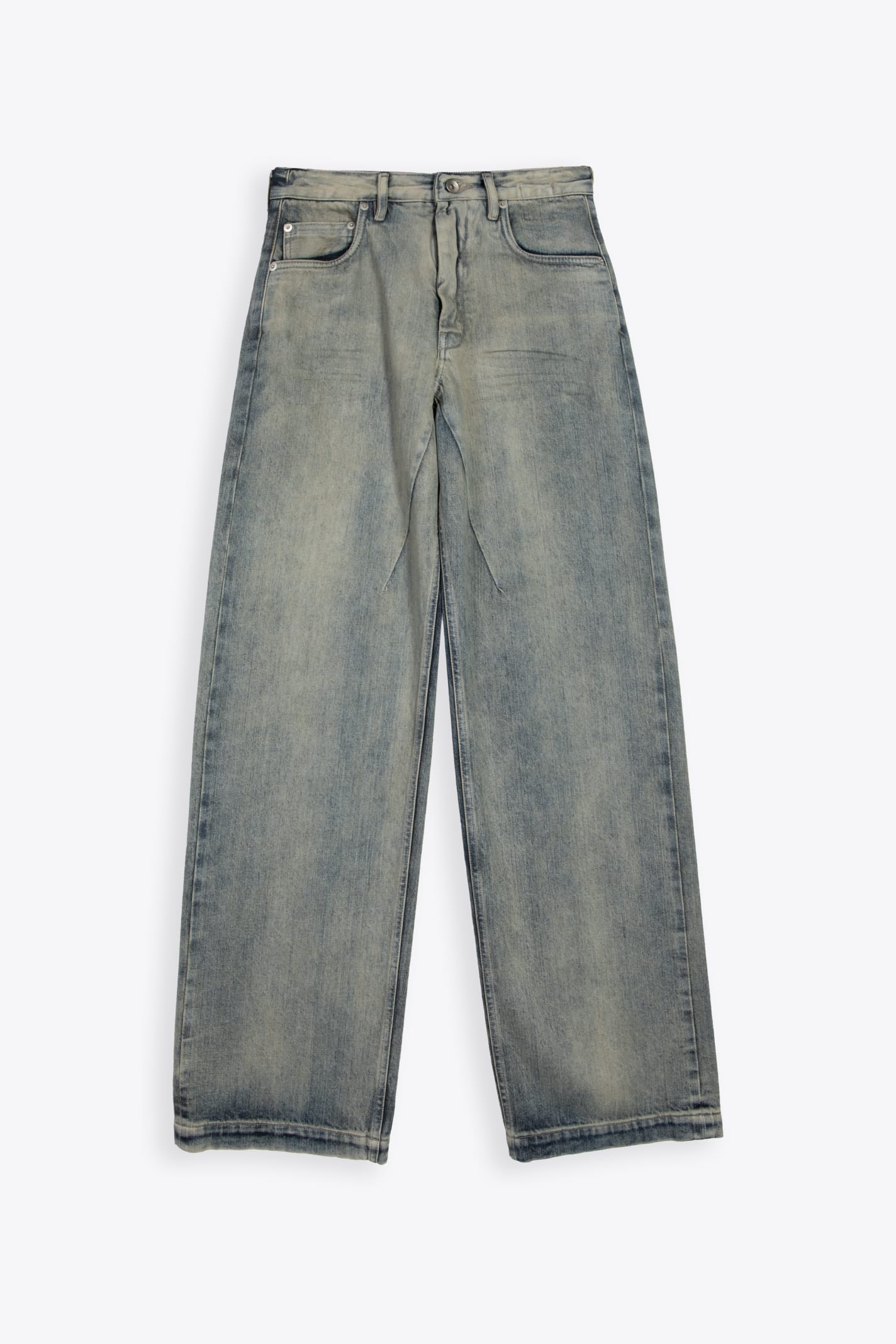 Shop Drkshdw Geth Jeans Sandblasted Mid Blue Denim Baggy Pant - Geth Jeans
