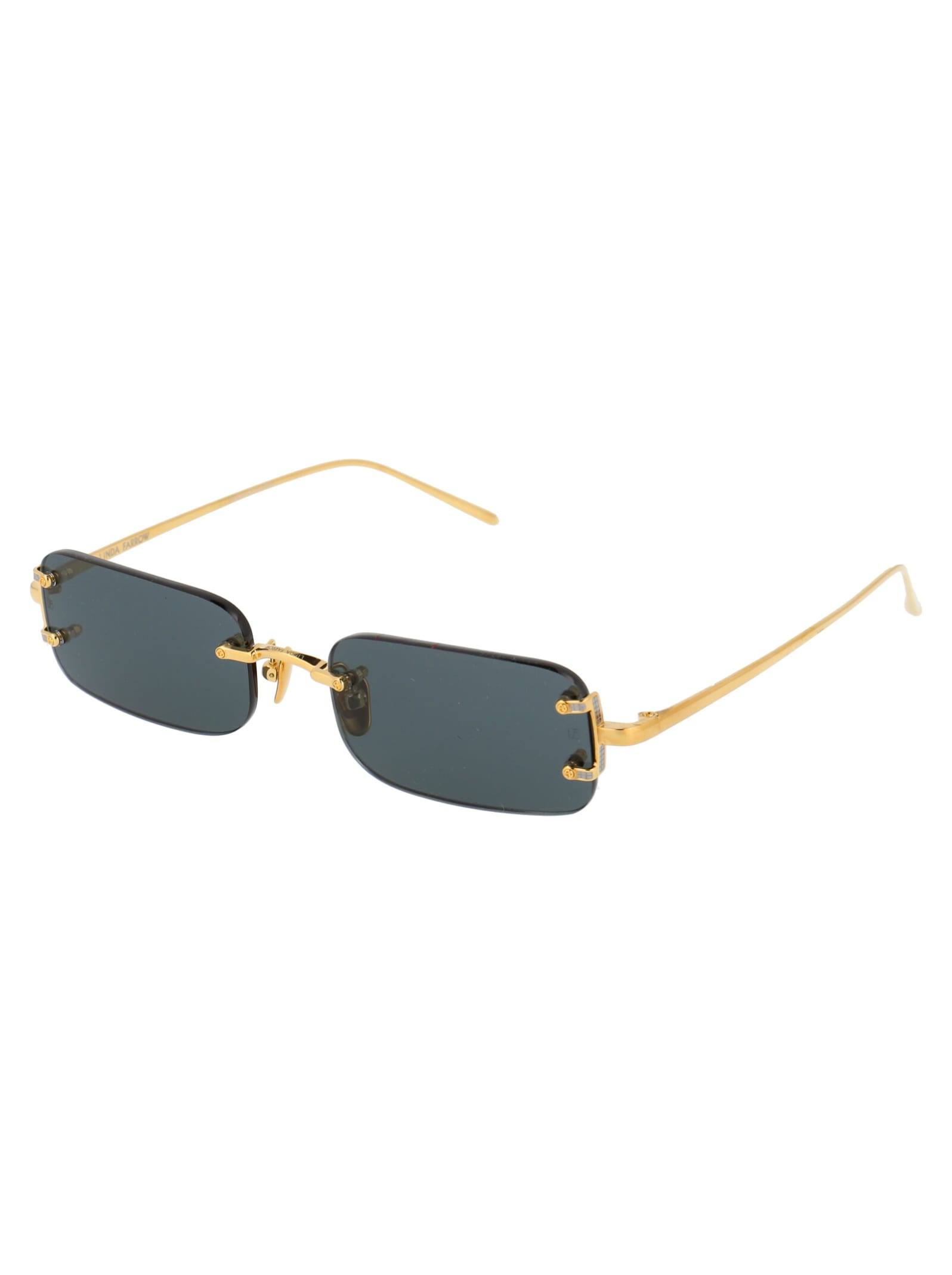 Shop Linda Farrow Taylor Sunglasses In Yellowgold/whitegold/grey