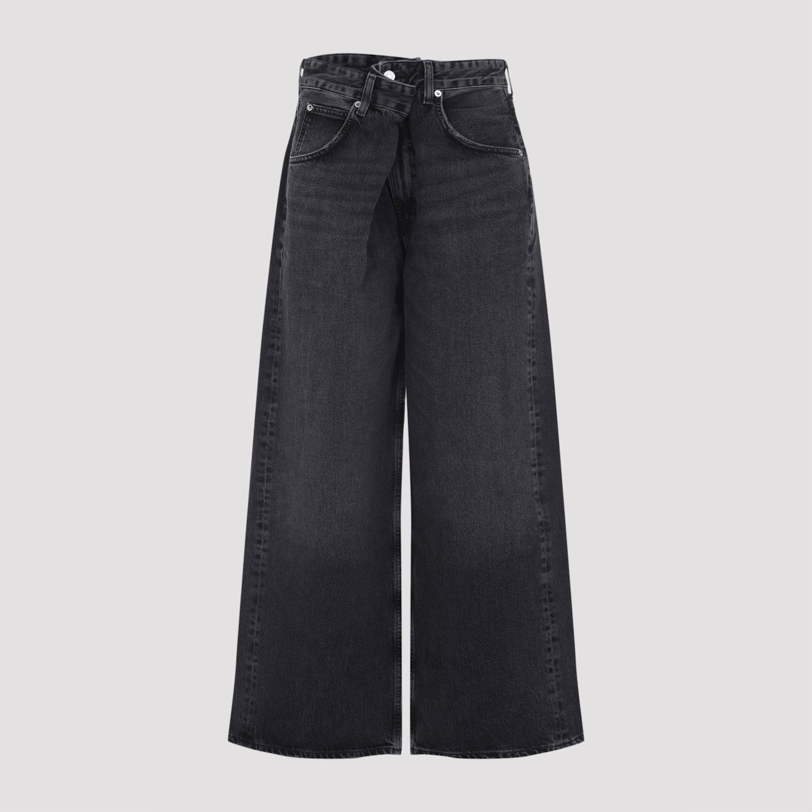 Agolde Vana Cotton Jeans In Black