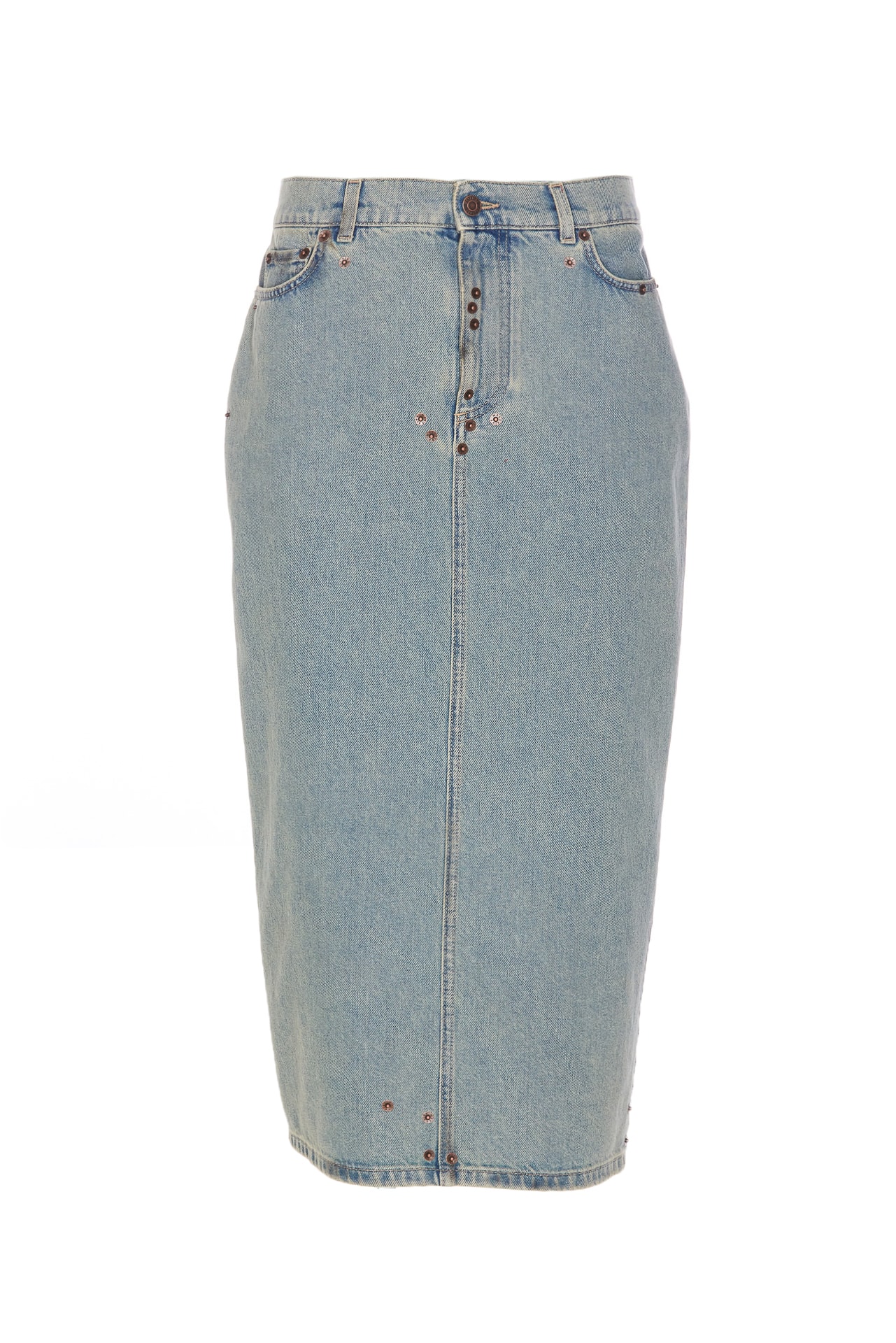 Shop Moschino Denim Skirt In Blue