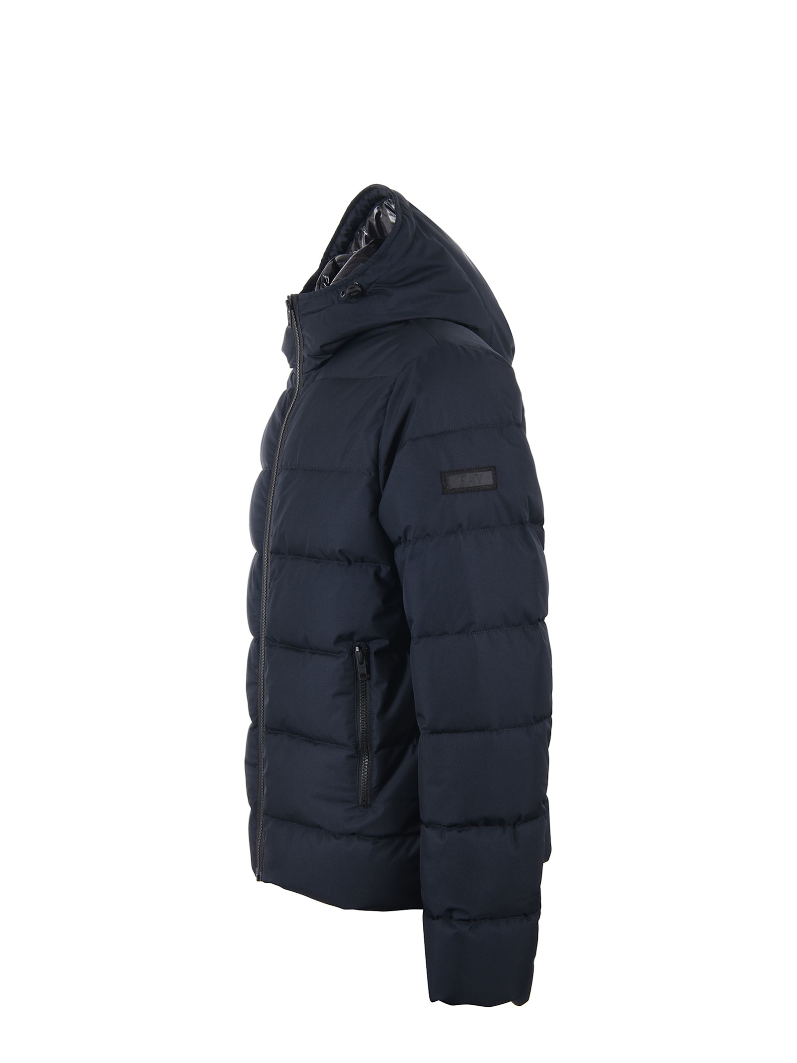 Fay Double Front Feather Jacket In Blu