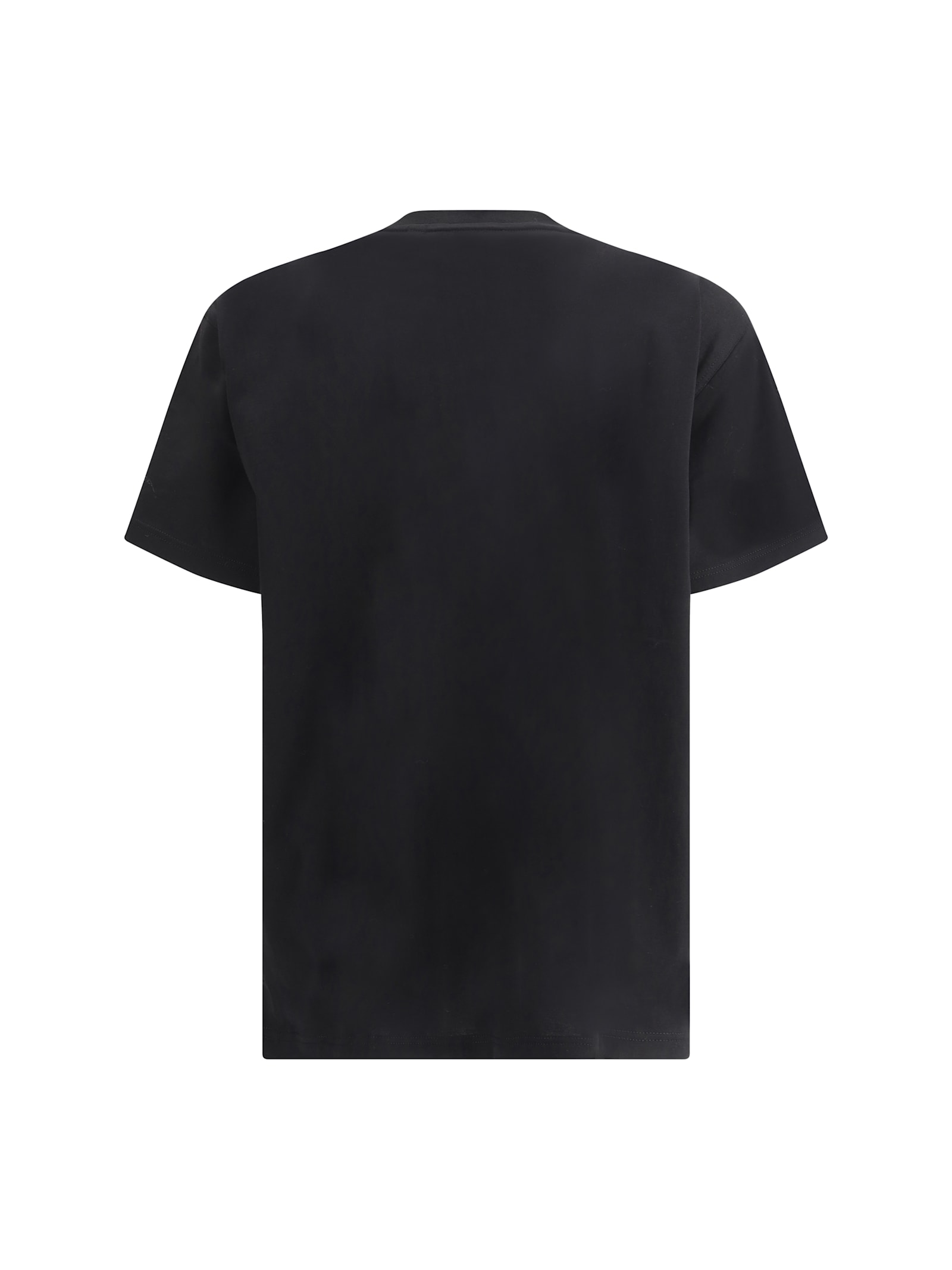 Burberry Short Sleeve Checked Crew Neck T-shirt With Chest Pocket In Black