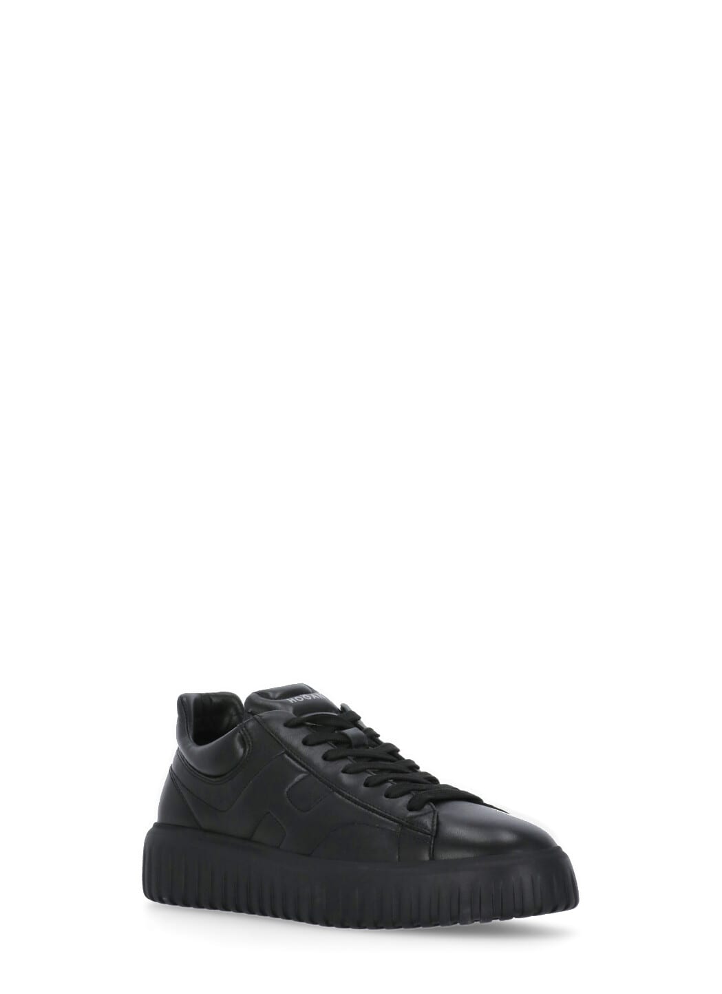 Hogan Leather H-stripes Tread Sneakers In Black