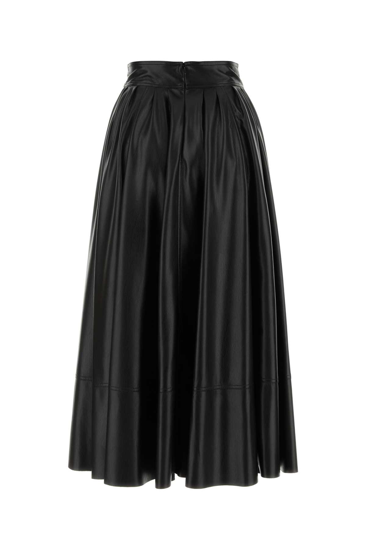 Shop Philosophy Di Lorenzo Serafini Black Synthetic Leather Skirt In Nero
