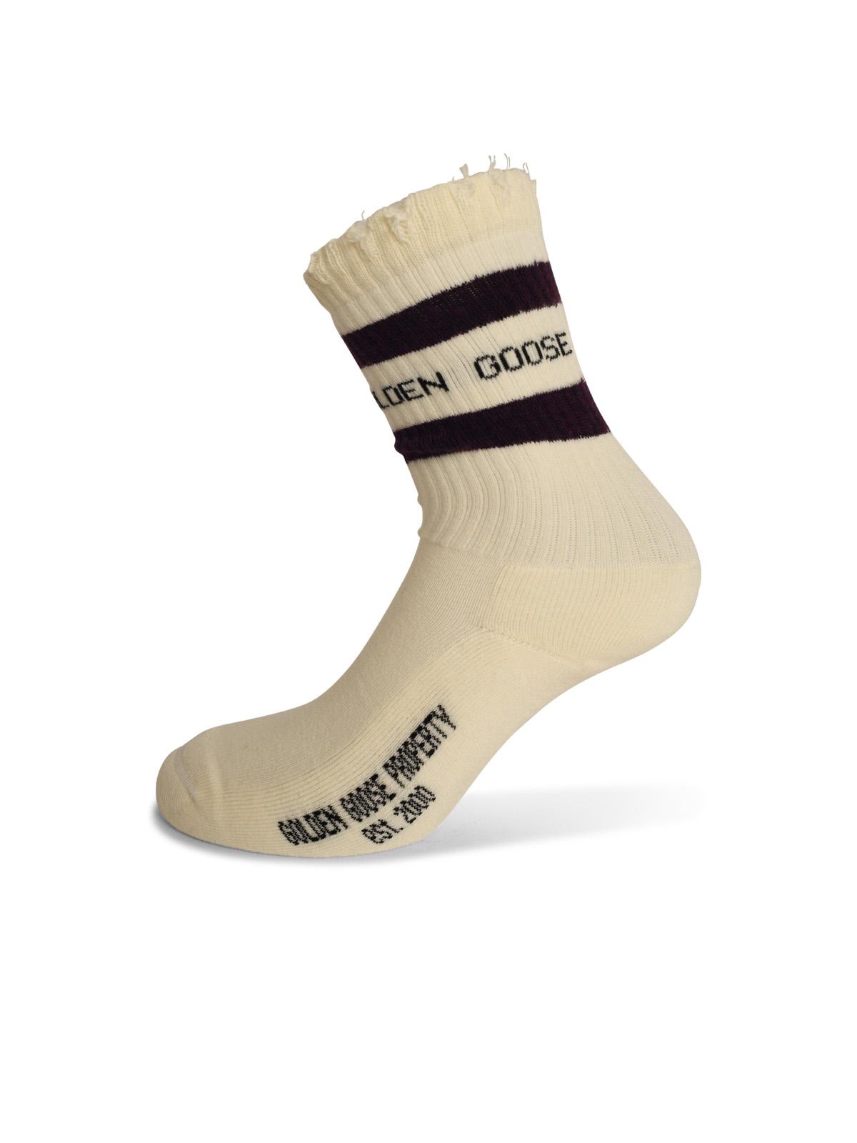 Golden Goose White Cotton Socks In White