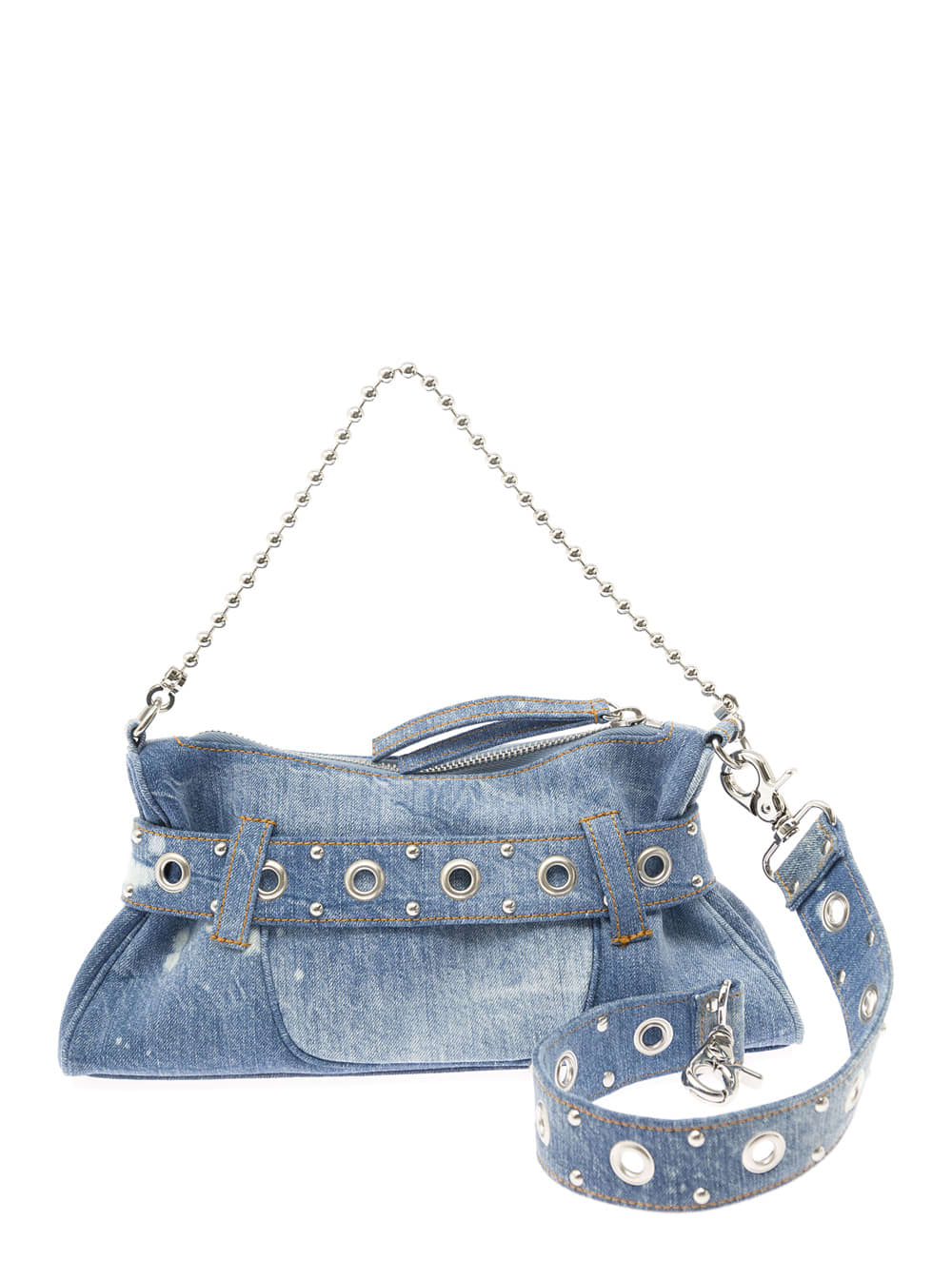 Shop Dsquared2 Gothic Light Blue Crossbody Bag With Belt  In Denim Woman