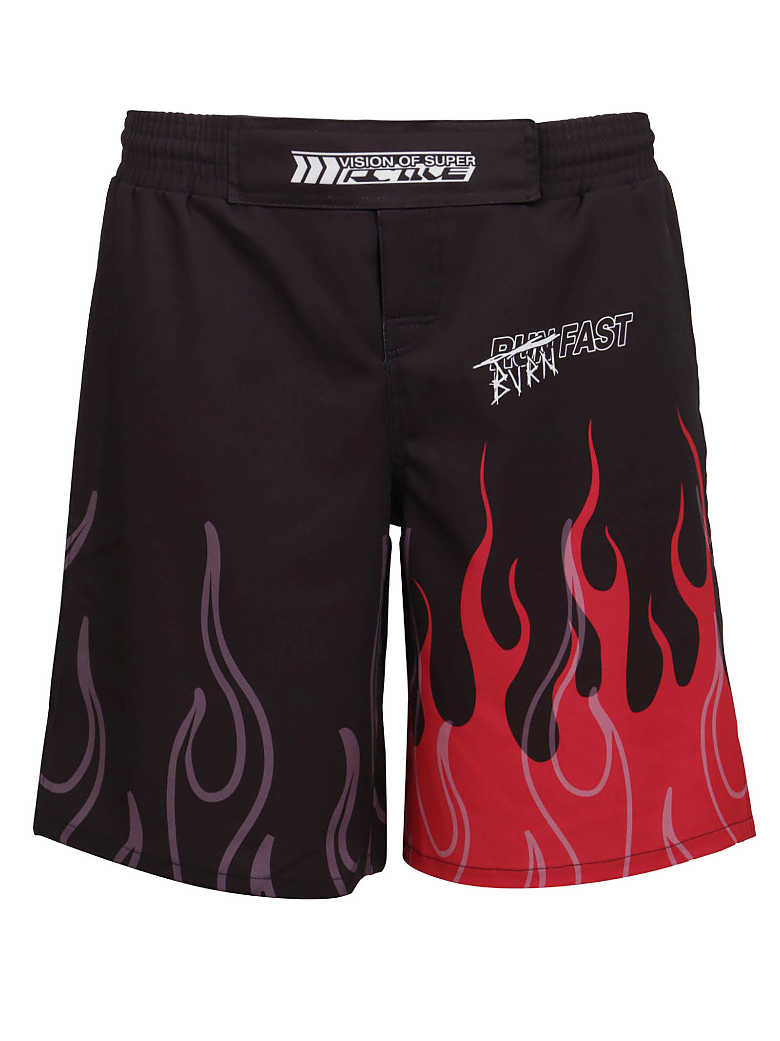 VISION OF SUPER BLACK PANTS WITH RED FLAME,VOS.ACTIVE1PANR BLACK