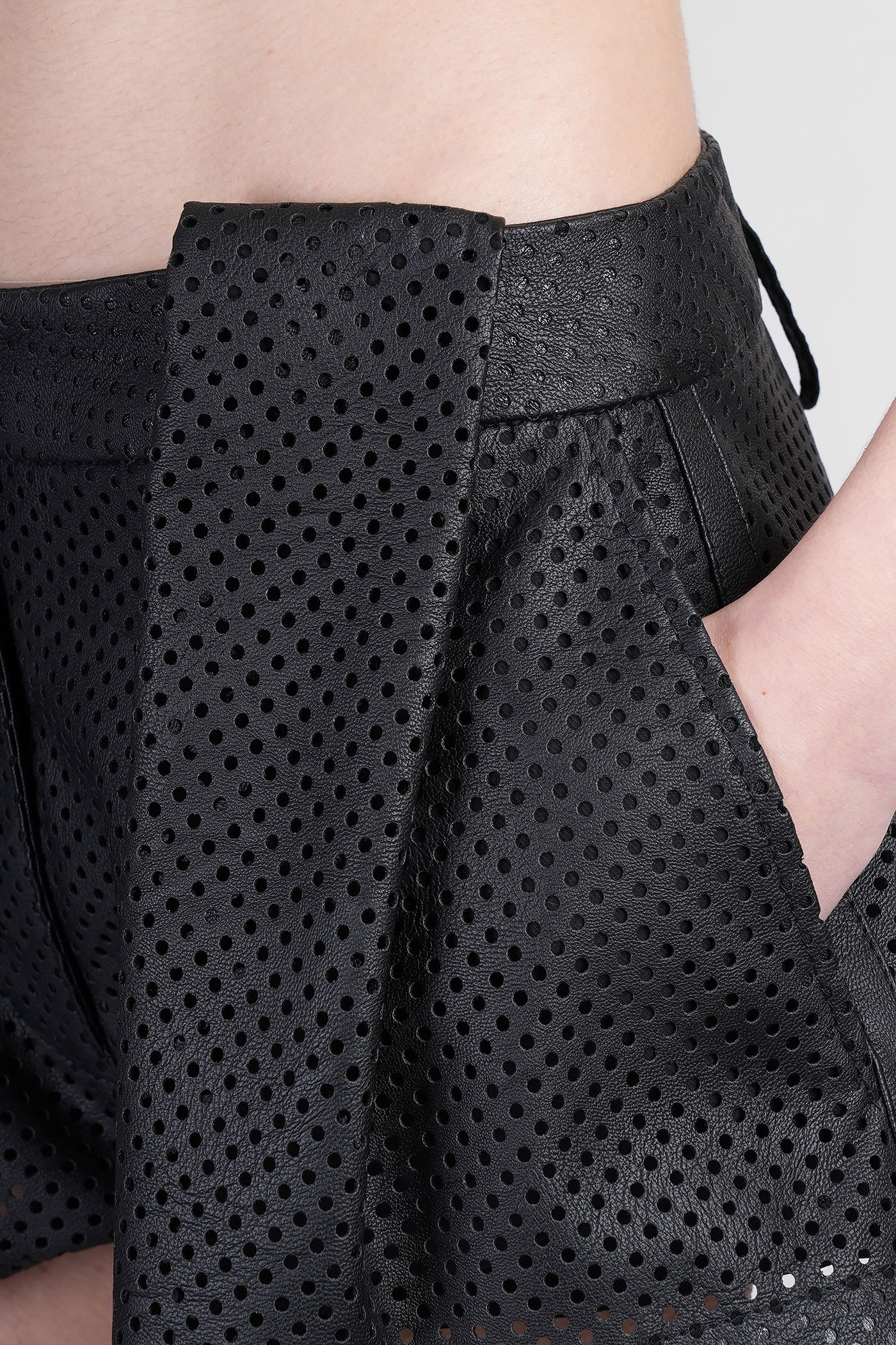 Stella Mccartney Black Altermat Perforated Balloon Shorts In Black