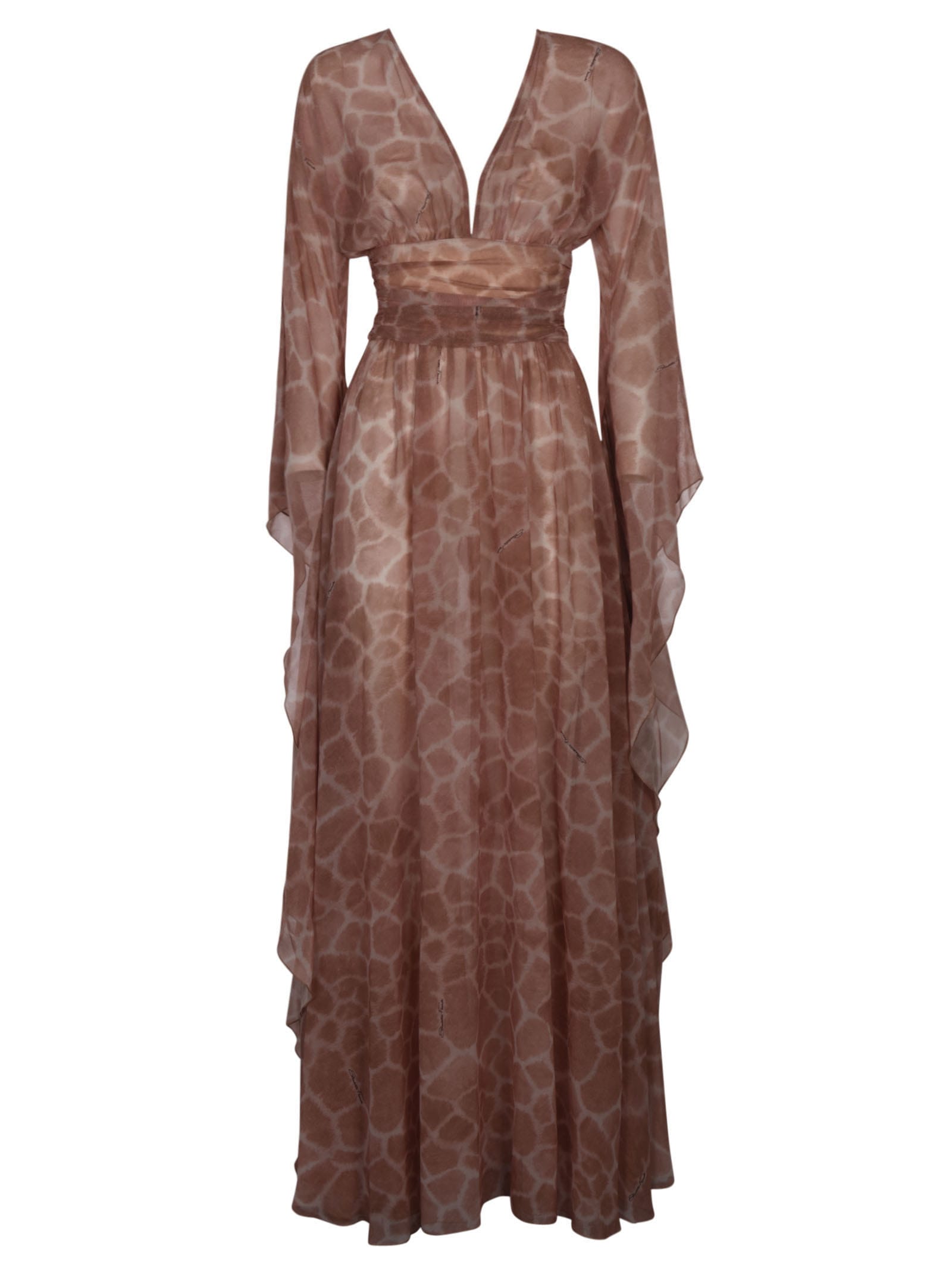 Elisabetta Franchi V-neck Long-printed Dress