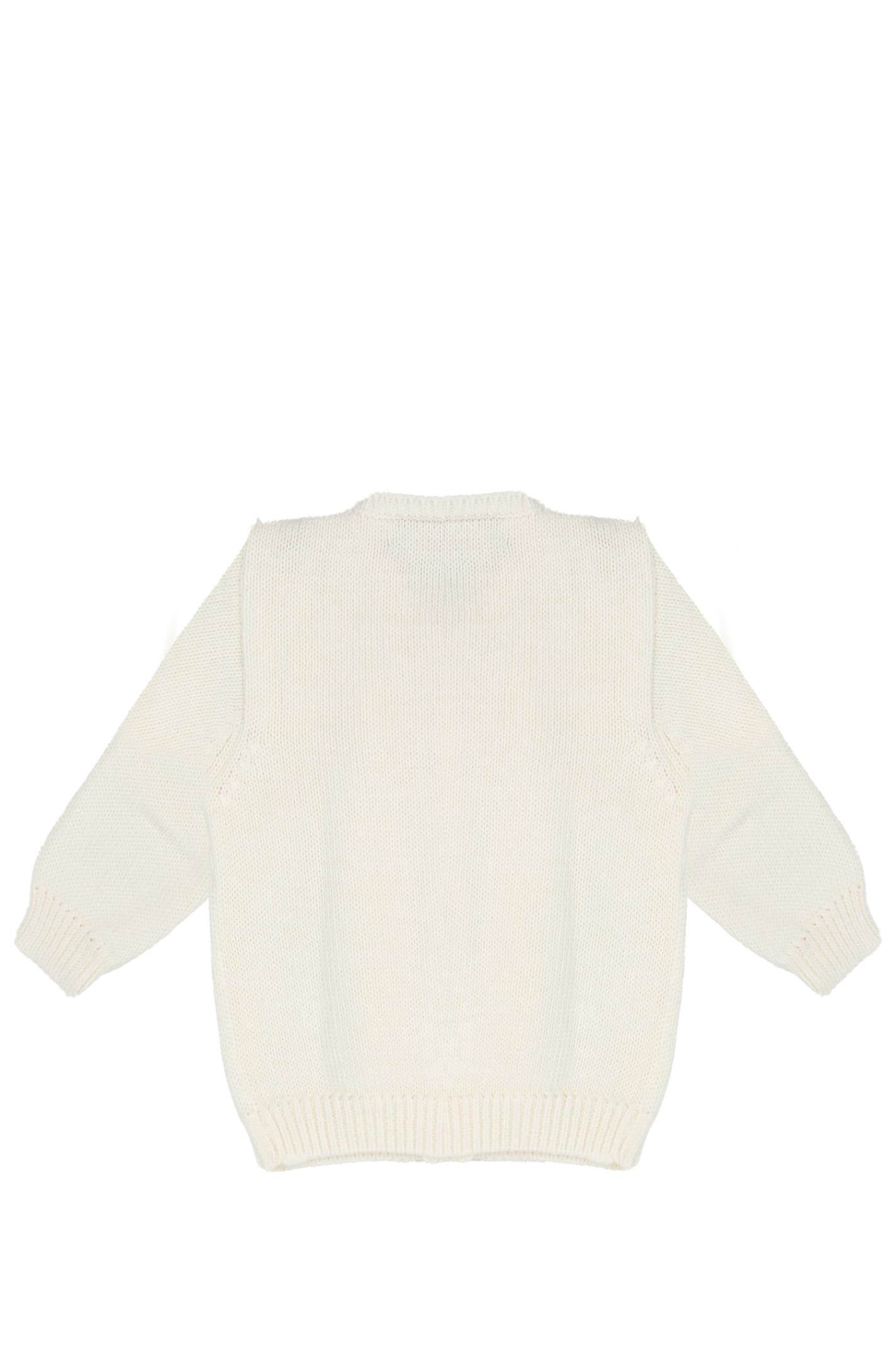 Shop La Stupenderia Cotton Sweater In White