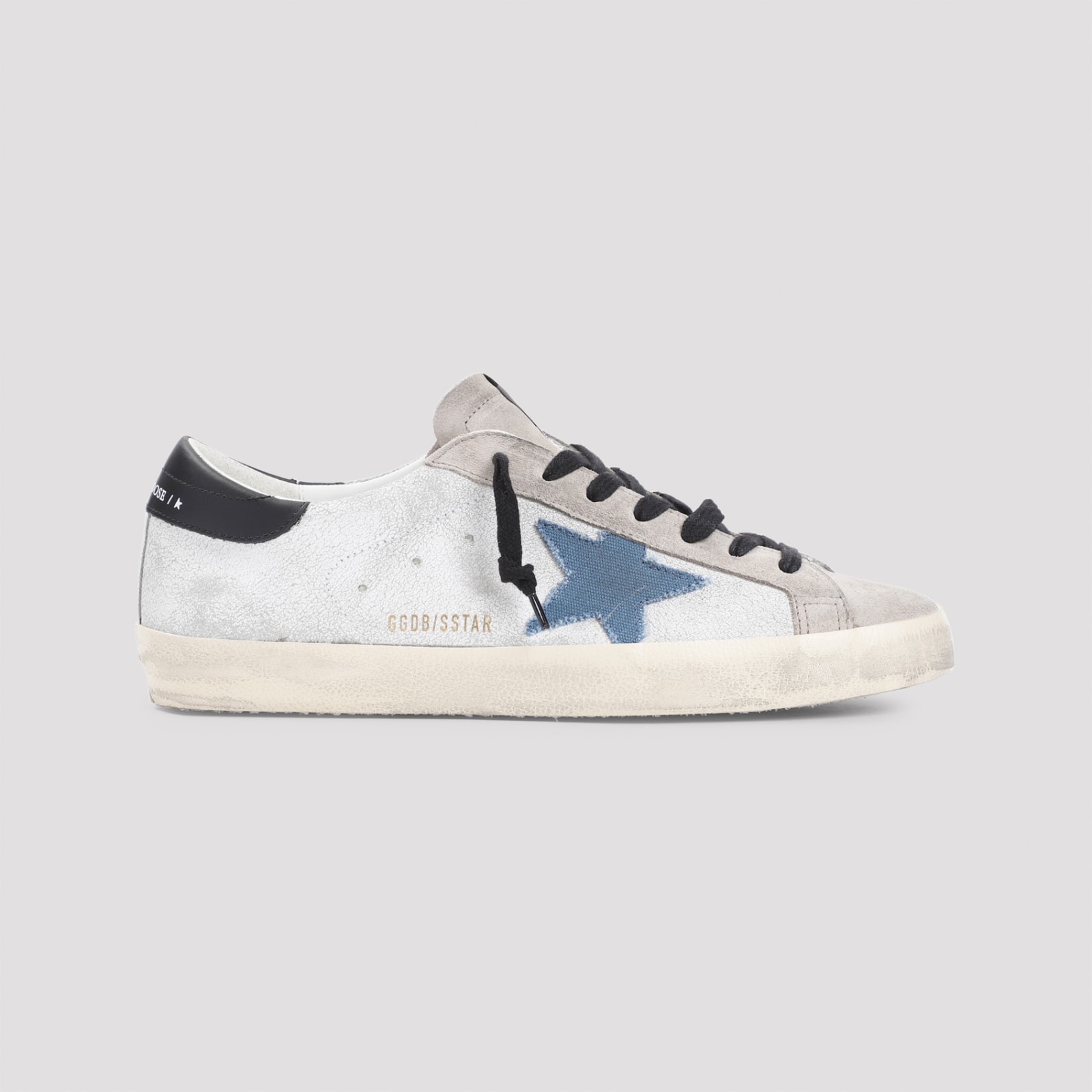 Shop Golden Goose Superstar Sneakers In White Beige Blue Black