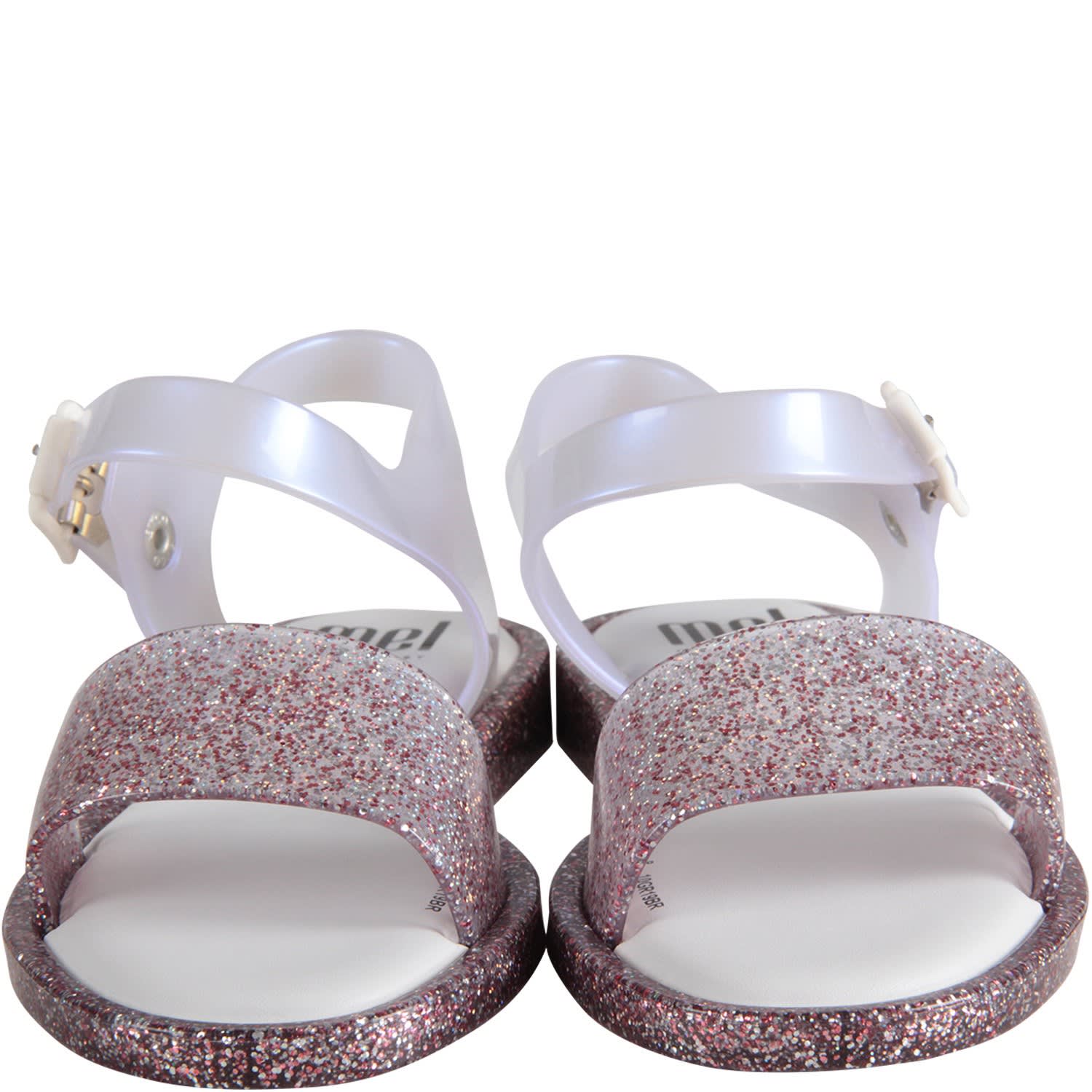 pink and white sandals