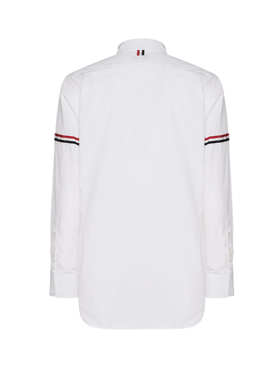 Shop Thom Browne Long-sleeved Shirt With Decorative Stripes In White