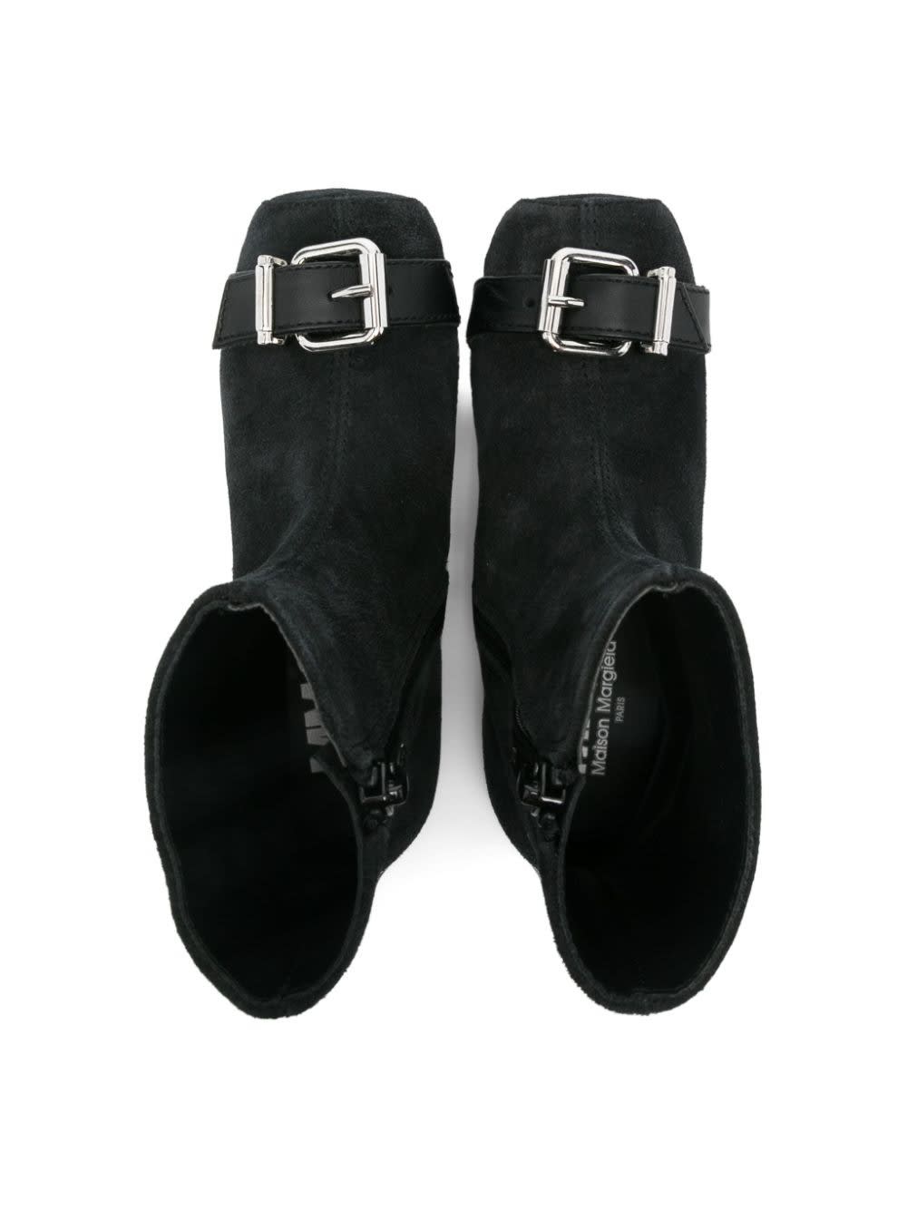 Shop Mm6 Maison Margiela Stivali Con Logo In Black