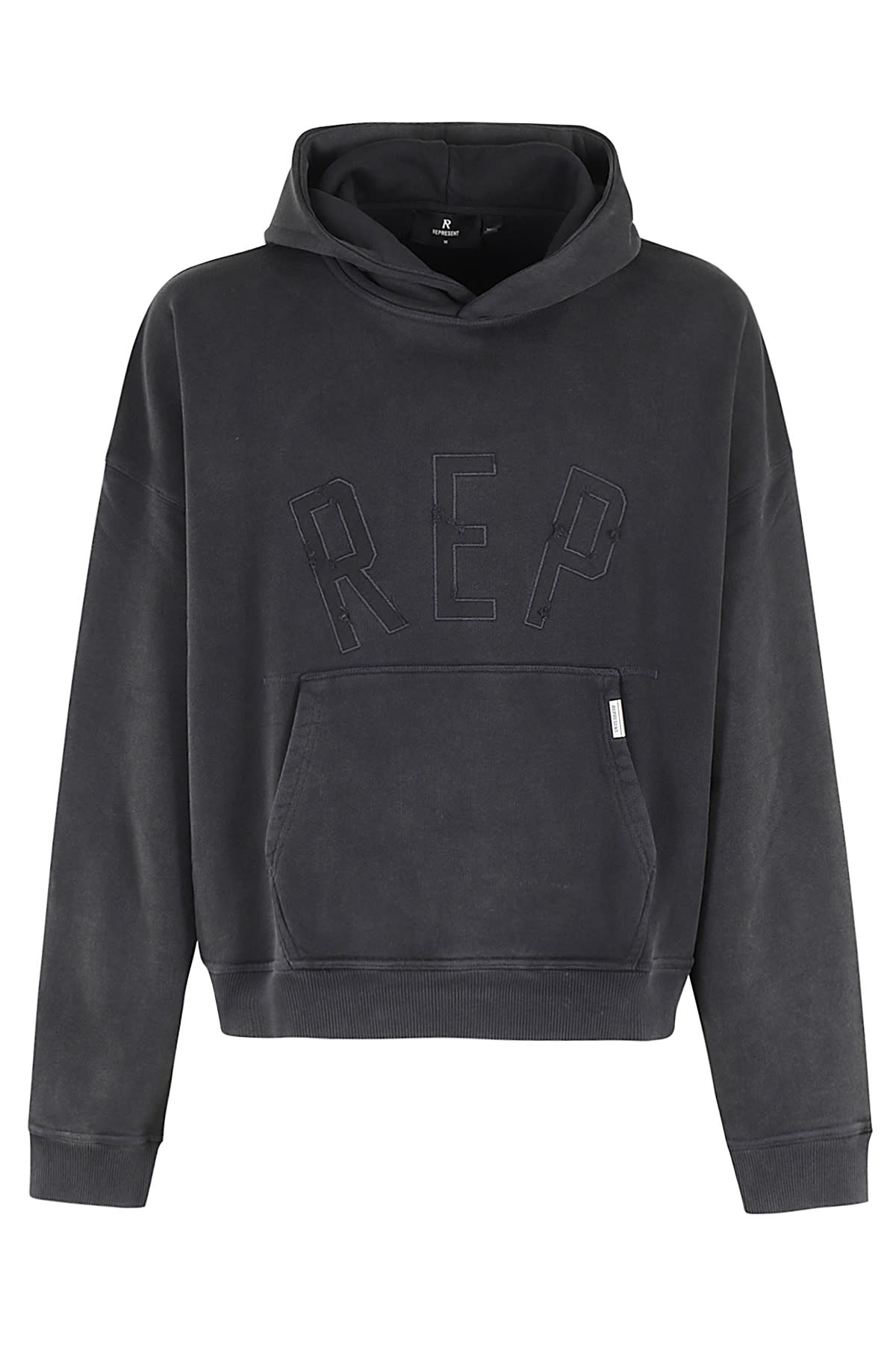 Shop Represent Rep Applique Hoodie In Vintage Black