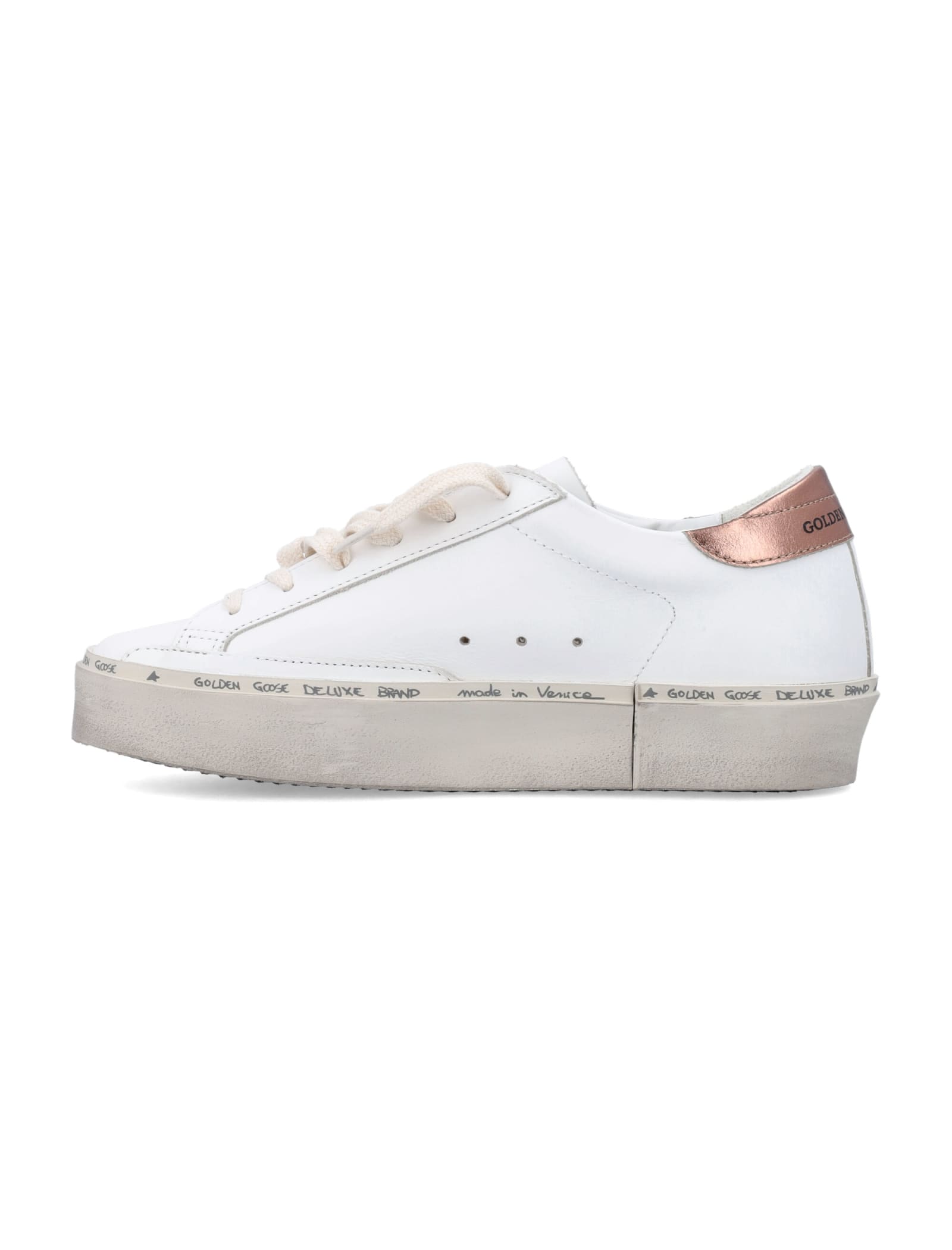 Shop Golden Goose Hi Star Sneakers In White Bronze