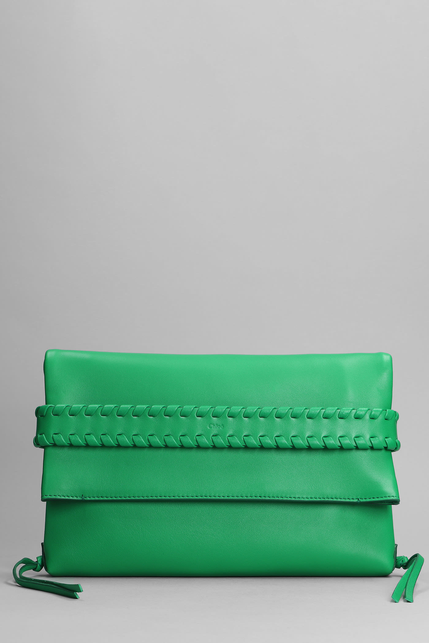 Chloé Mony Clutch In Green Leather