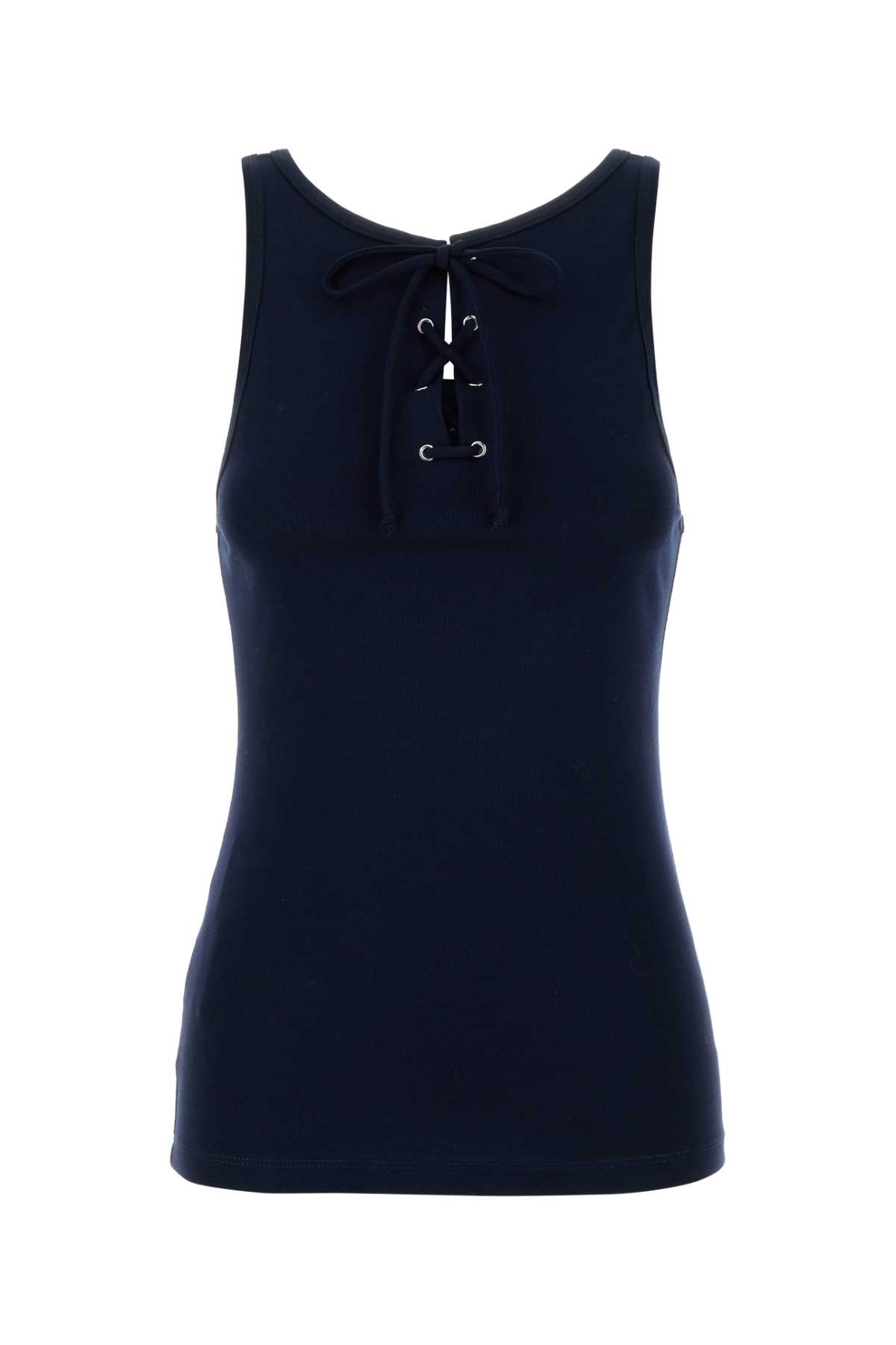 【送料&関税込】Prada Navy Blue Cotton Tank Top Prada Navy Blue Cotton Tank Top - Women - Pomelo Fashion