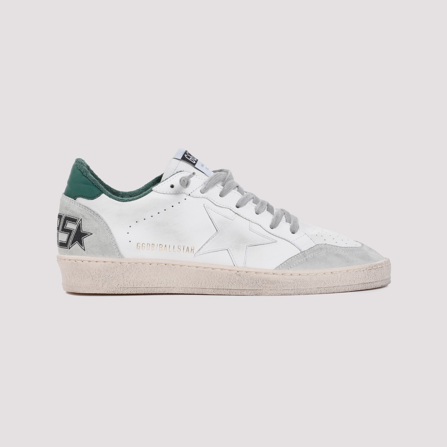 Shop Golden Goose Ball Star Sneakers In White Ice Green