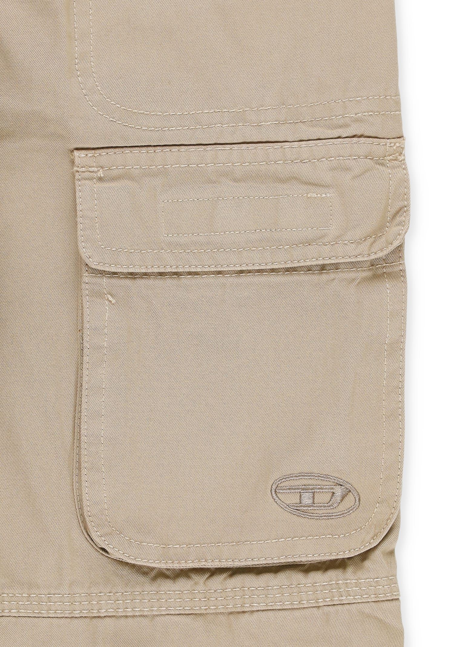 Shop Diesel Cotton Pants In Beige