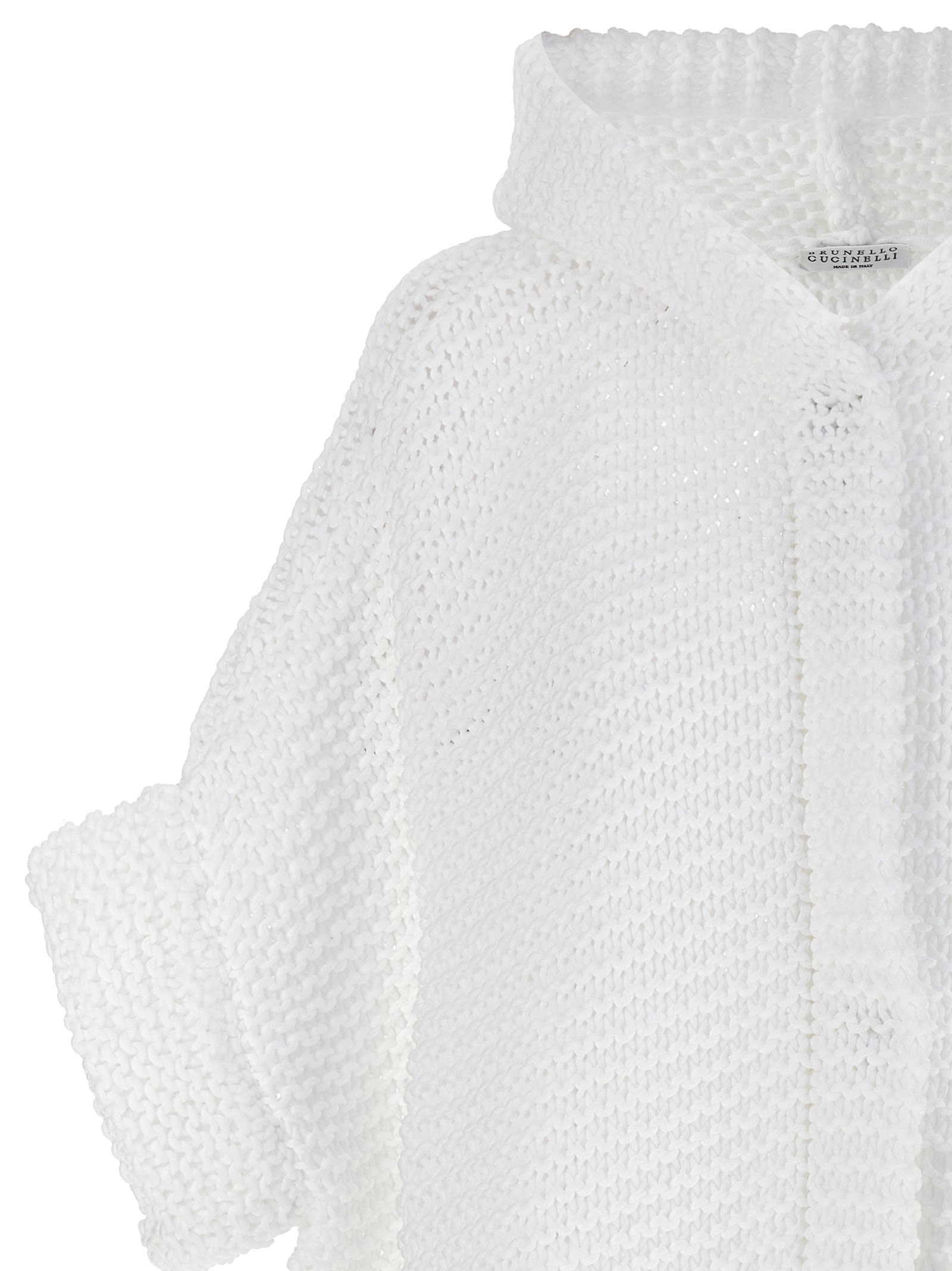 Shop Brunello Cucinelli Hooded Cardigan In White