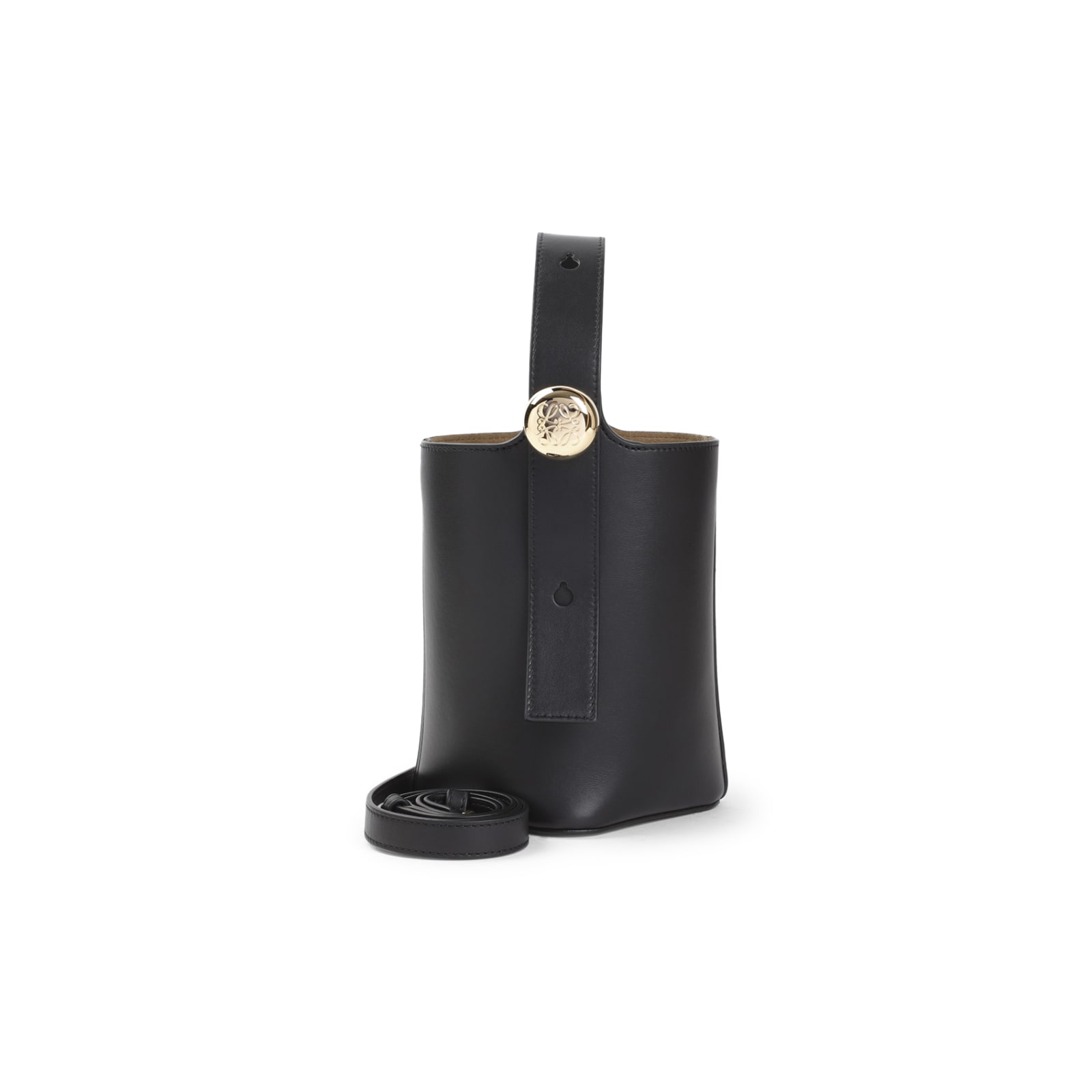 Loewe Pebble Mini Bucket Bag In Black