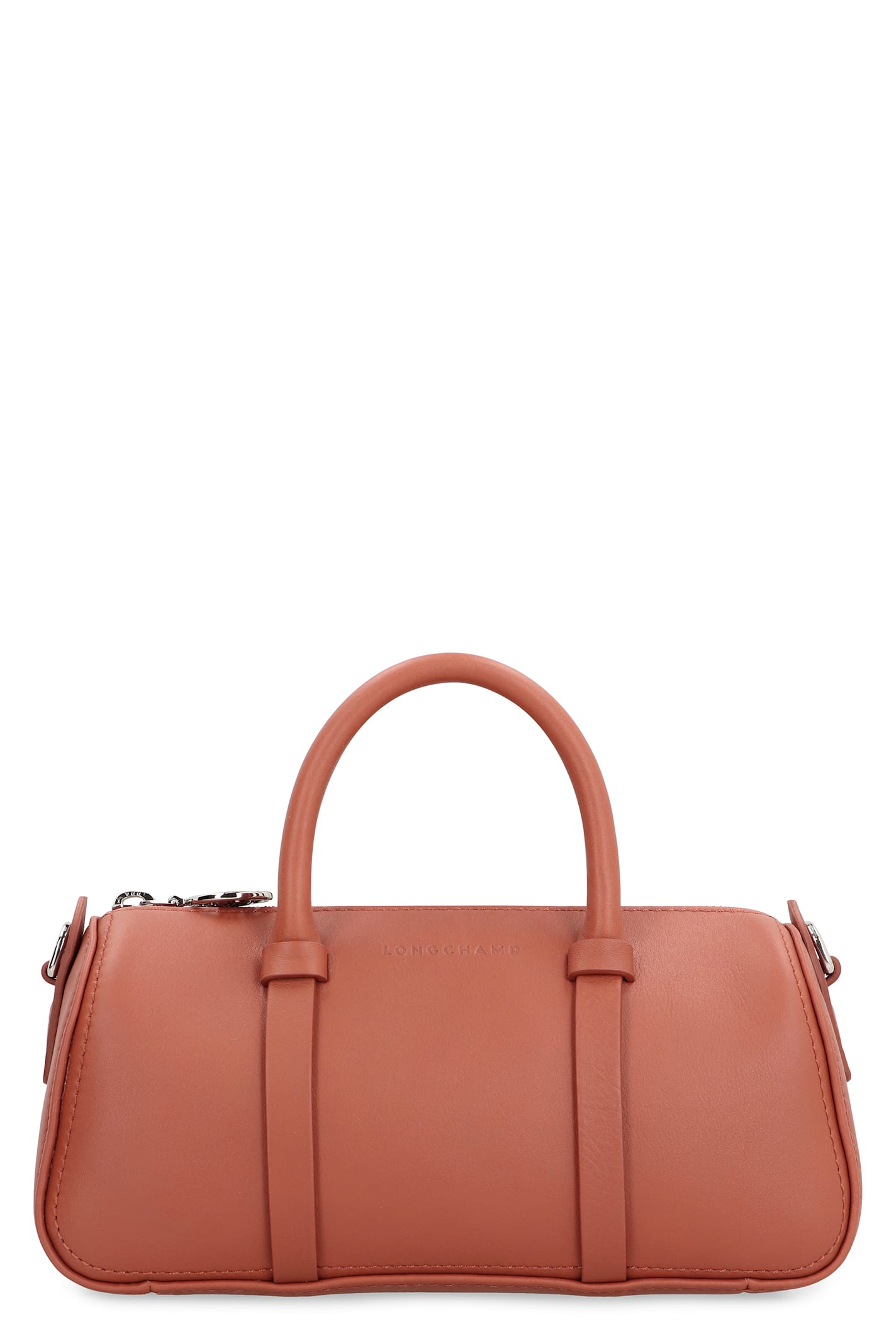 Shop Longchamp Daylong S Leather Handbag In Saddle Brown