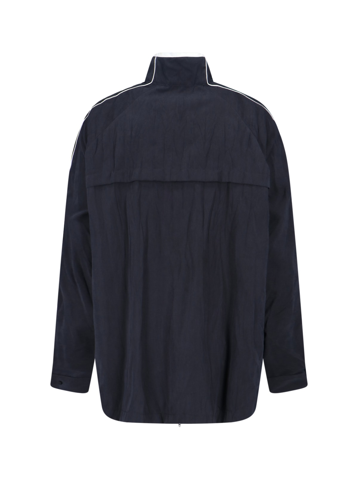 Balenciaga Modern Jacket With Buttoned Cuffs And High Collar In Black
