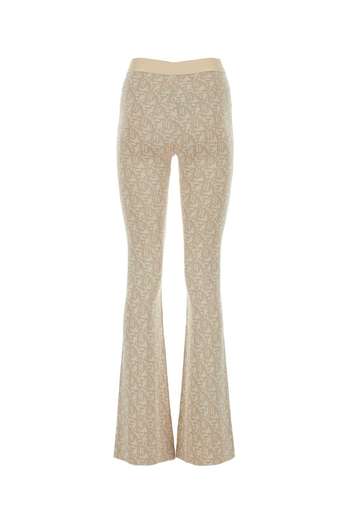 Shop Palm Angels Embroidered Viscose Blend Pant In Offwhitewhite